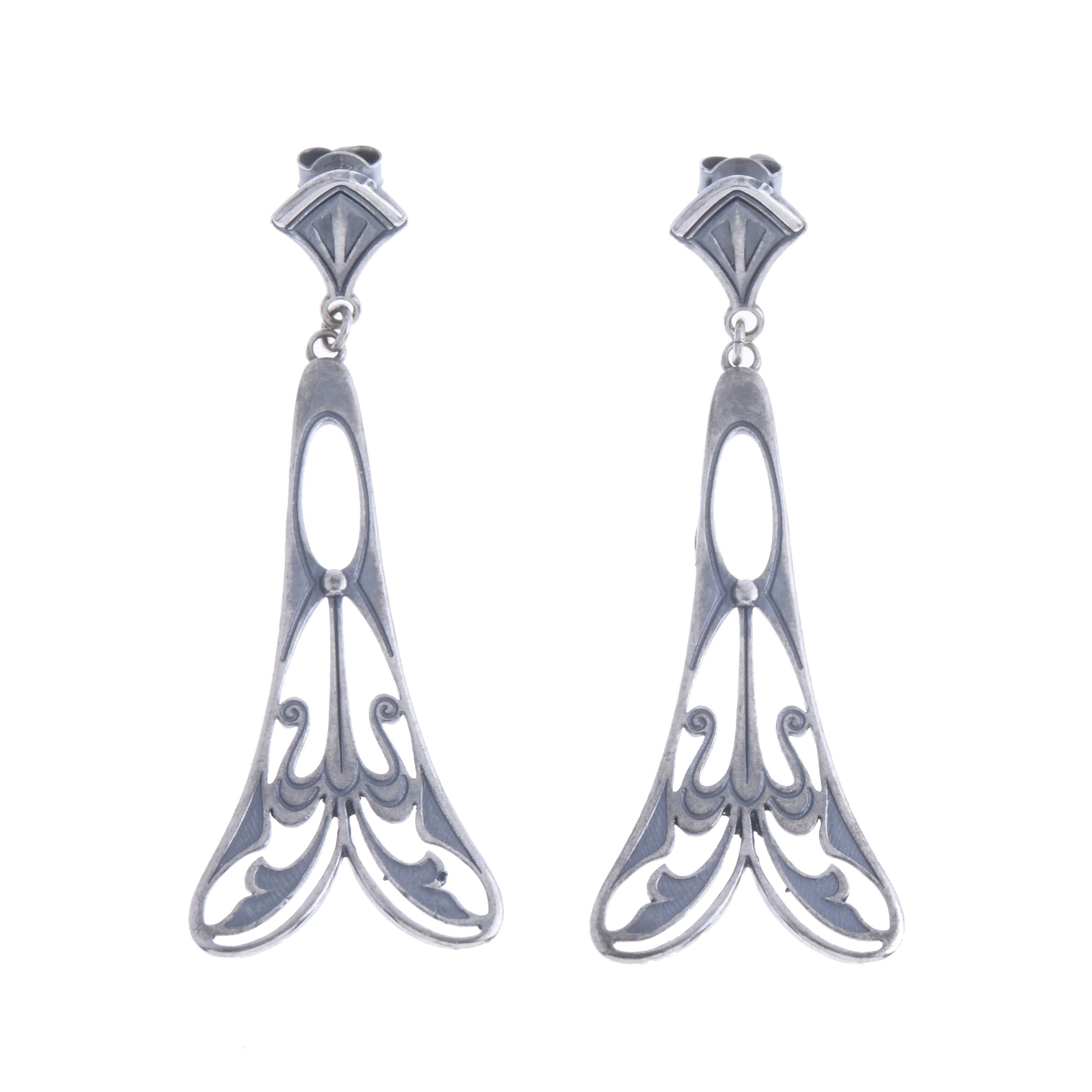 PENDIENTES ESTILO ART NOUVEAU EN PLATA.