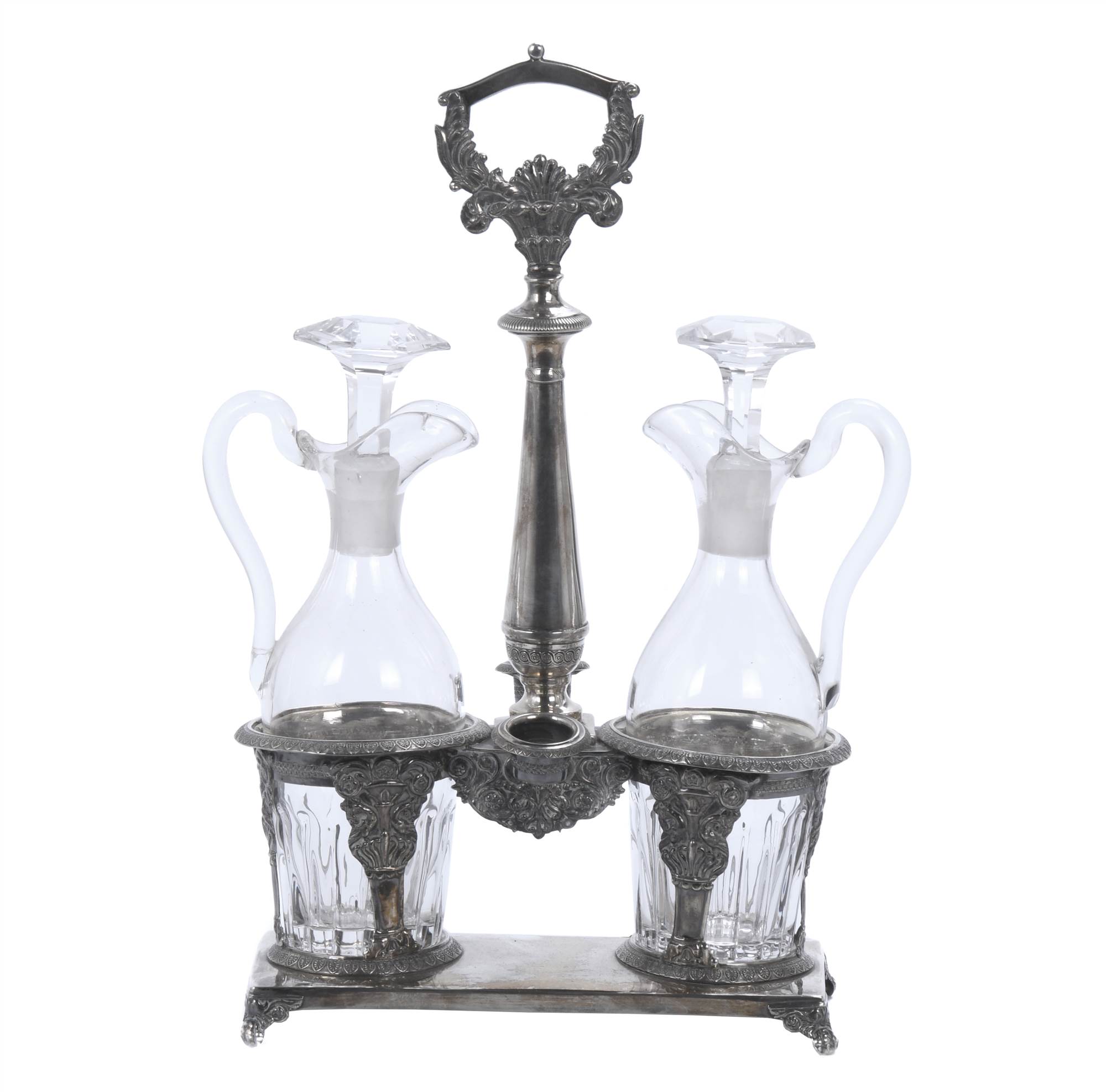 SILVER CRUETS STAND, EARLY 20TH CENTURY.