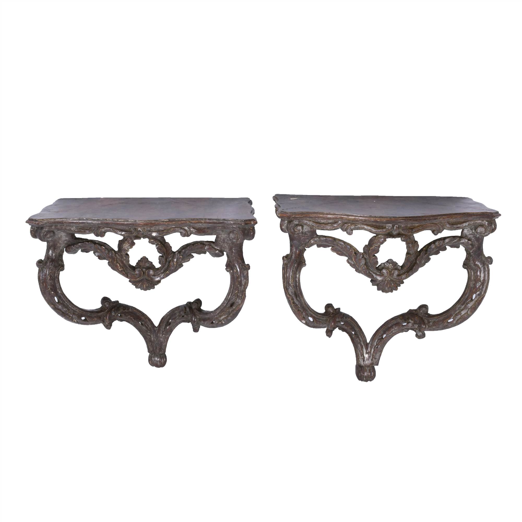 PAIR OF CONSOLES-CORBELS, PROBABLY FRENCH, 18TH CENTURY.