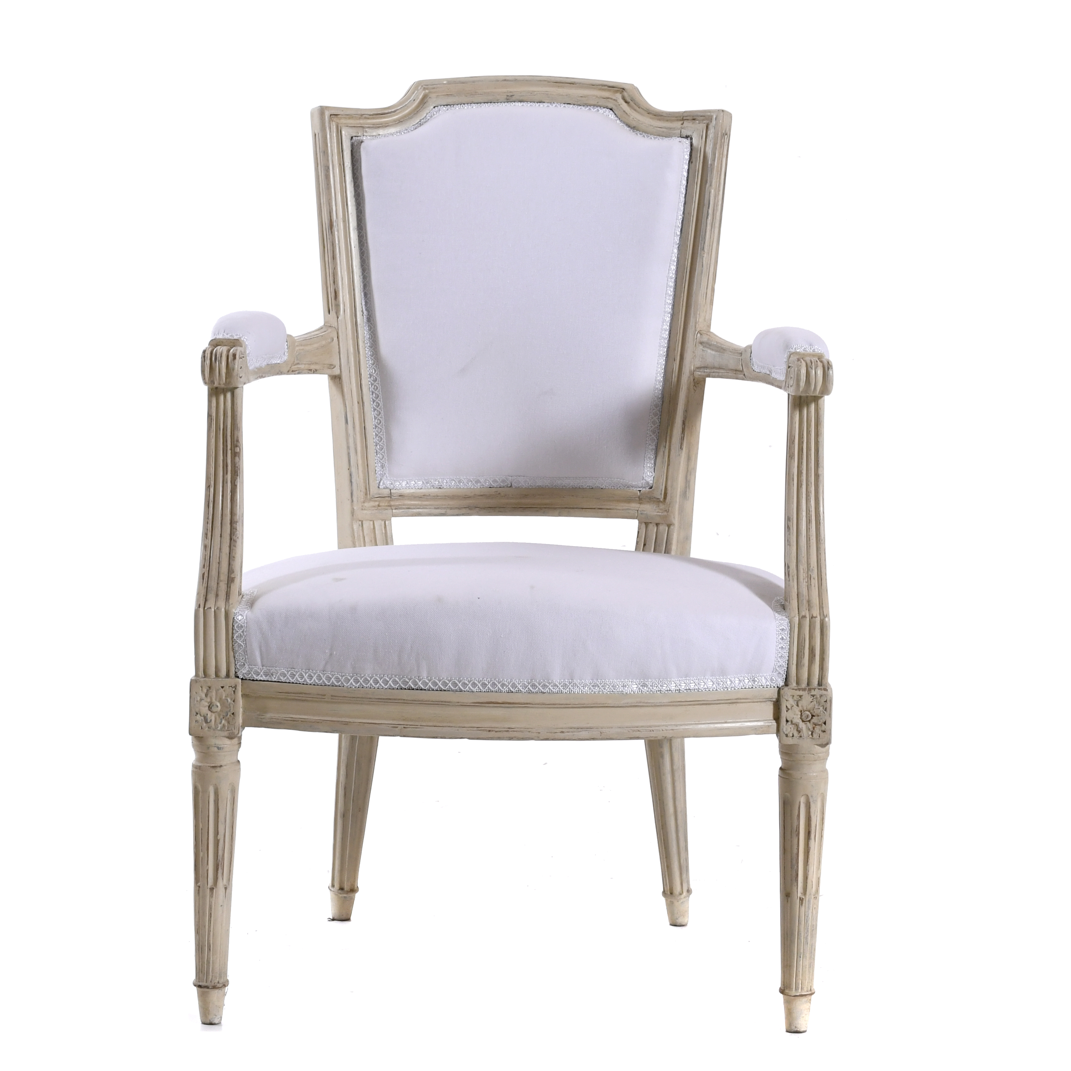 FRENCH CHAIR WITH ARMRESTS, LOUIS XVI STYLE, MID 20TH CENTU