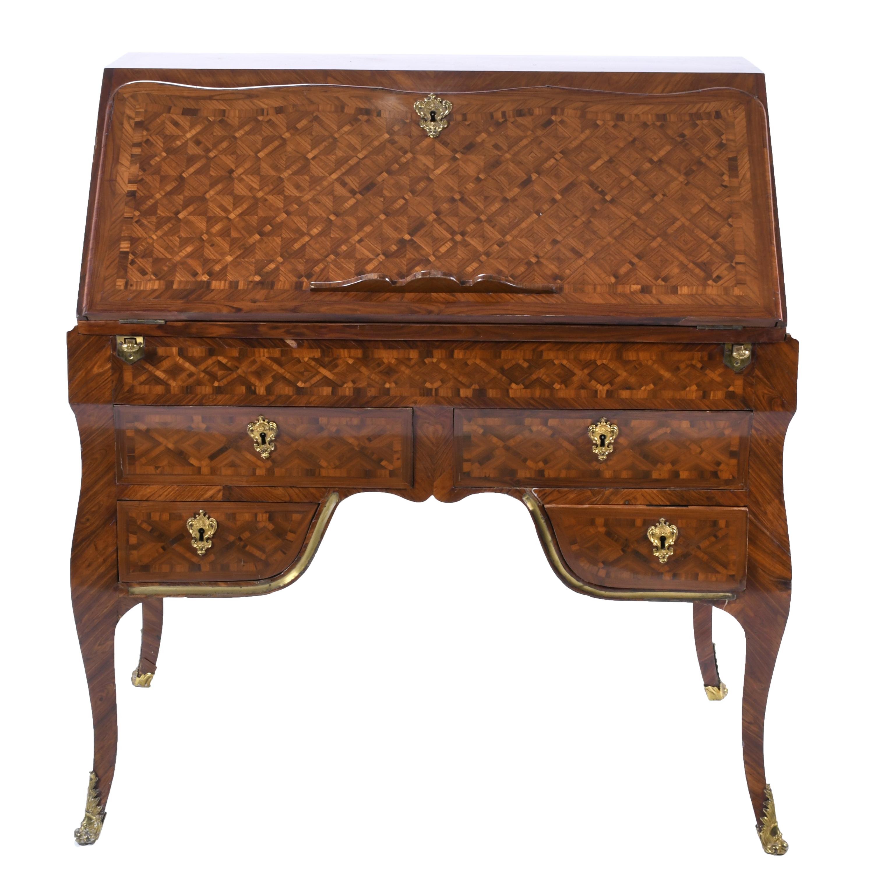 FRENCH "DE PENTE" WRITING DESK, MID 19TH CENTURY.