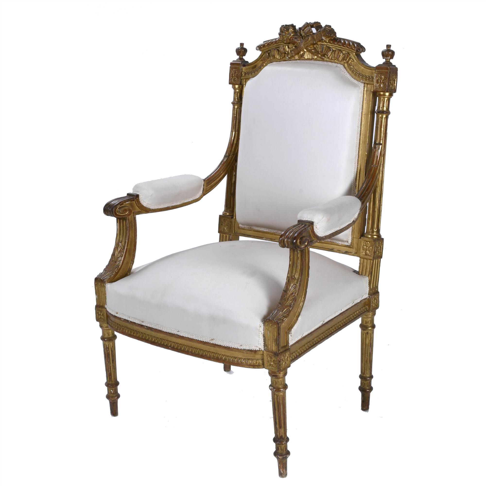 FRENCH LOUIS XVI STYLE ARMCHAIR, SECOND HALF OF THE 19TH CE