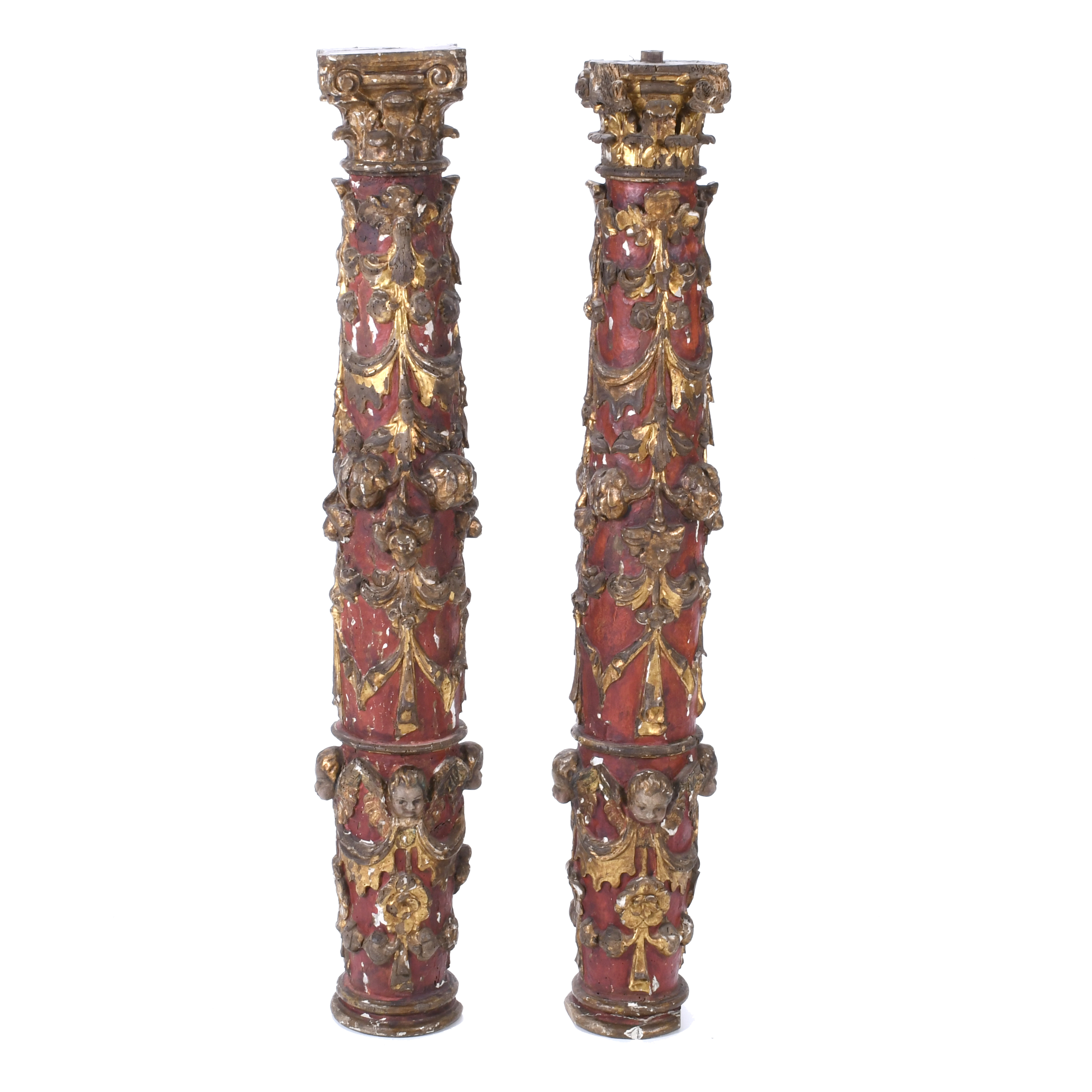 PAIR OF SPANISH COLUMNS, 18TH CENTURY.