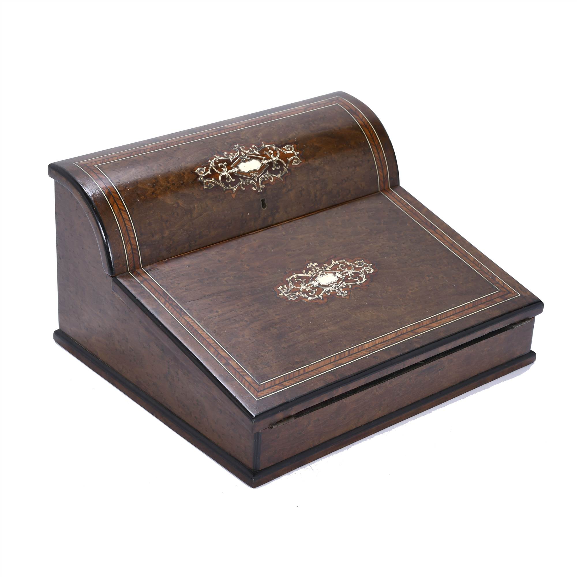 VICTORIAN STYLE TRAVEL INKSTAND, LATE 19TH CENTURY. 