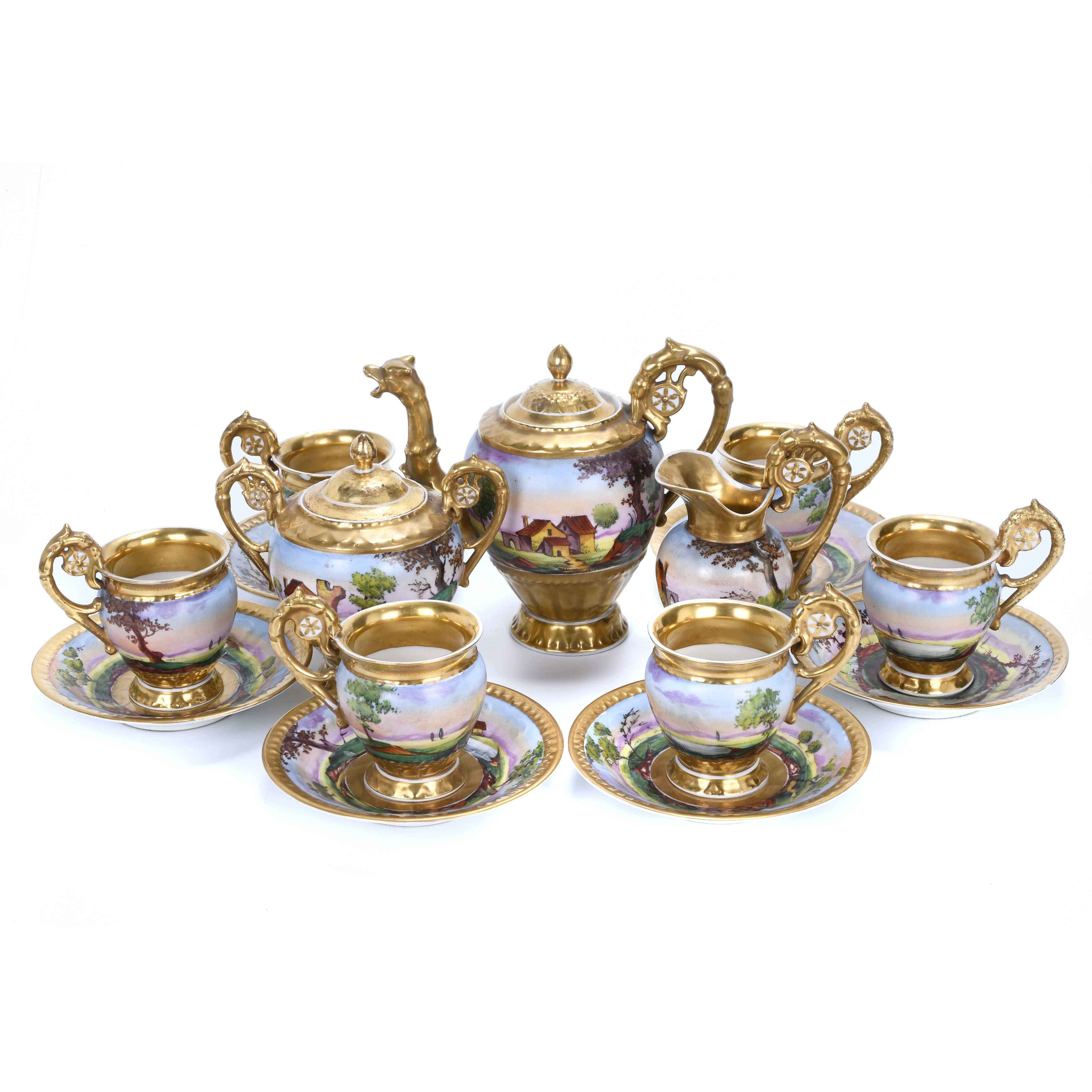 FRENCH TEA AND COFFEE SET, FIRST HALF OF THE 20TH CENTURY.