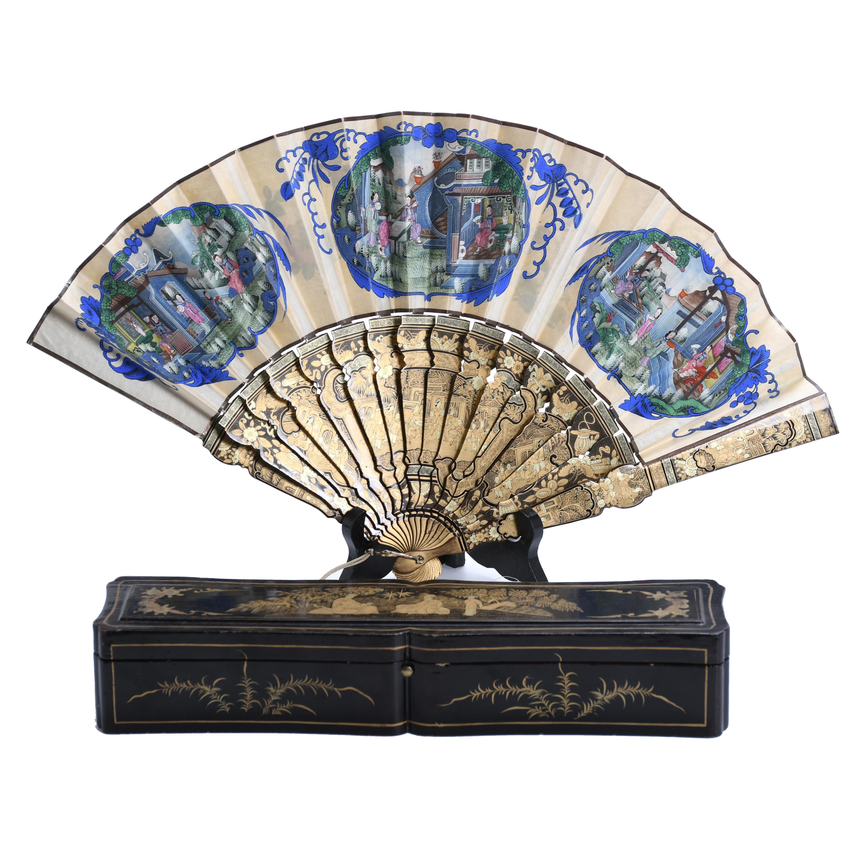 CHINESE "THOUSAND-SIDED" FAN, FIRST HALF OF THE 20TH CENTUR