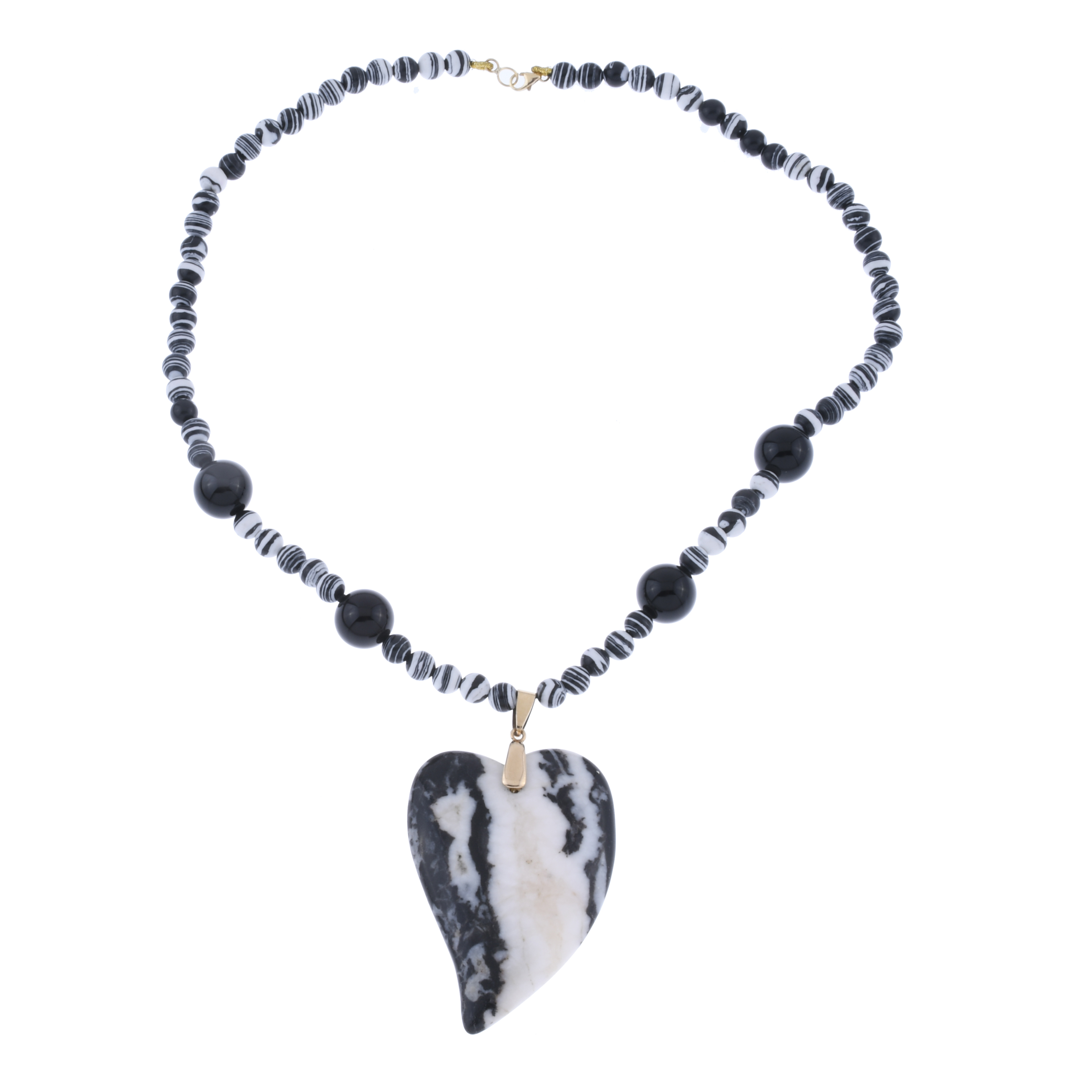 NECKLACE WITH ZEBRA-PATTERNED ONYX.