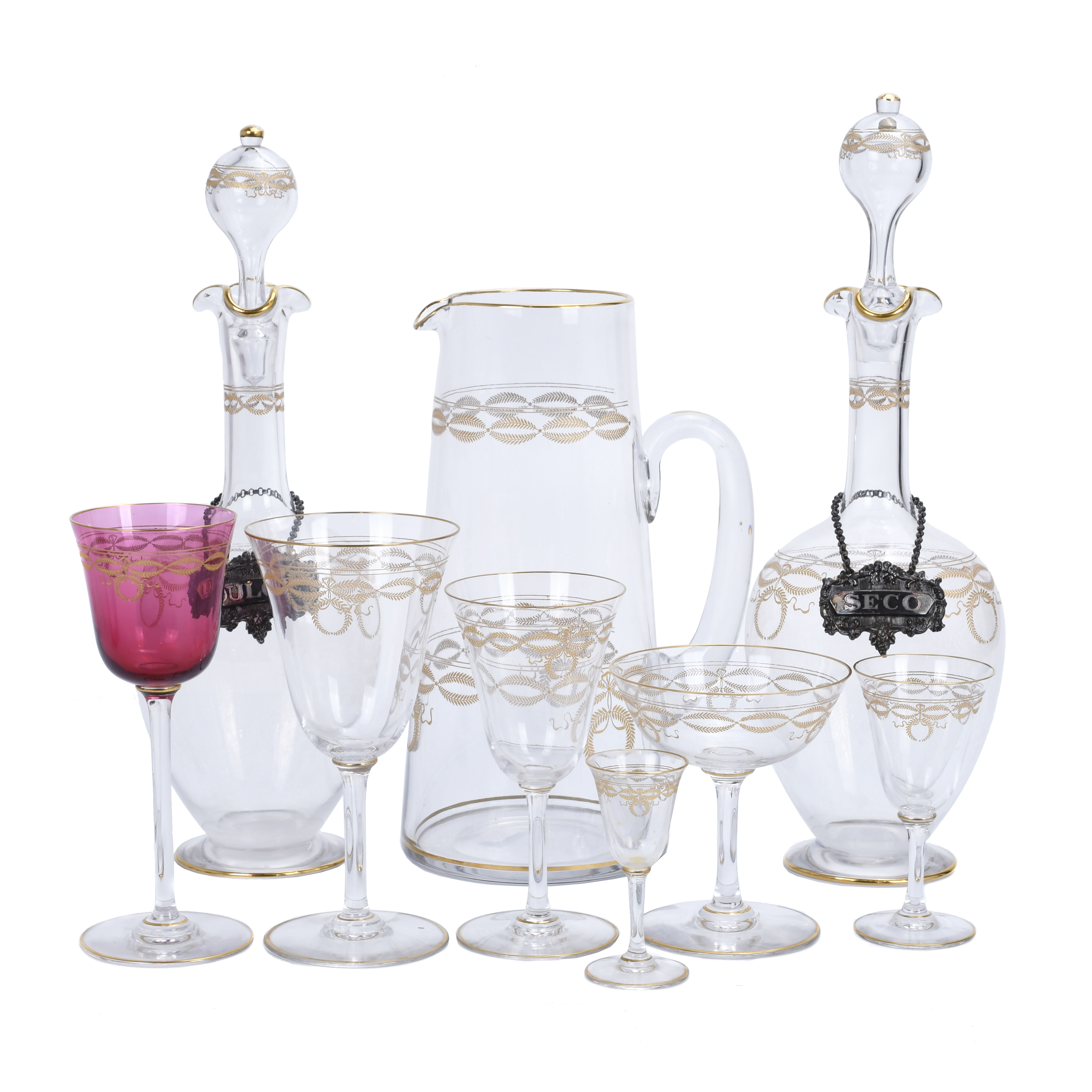 FRENCH GLASSWARE FOR SIX SERVICES, MID 20TH CENTURY.