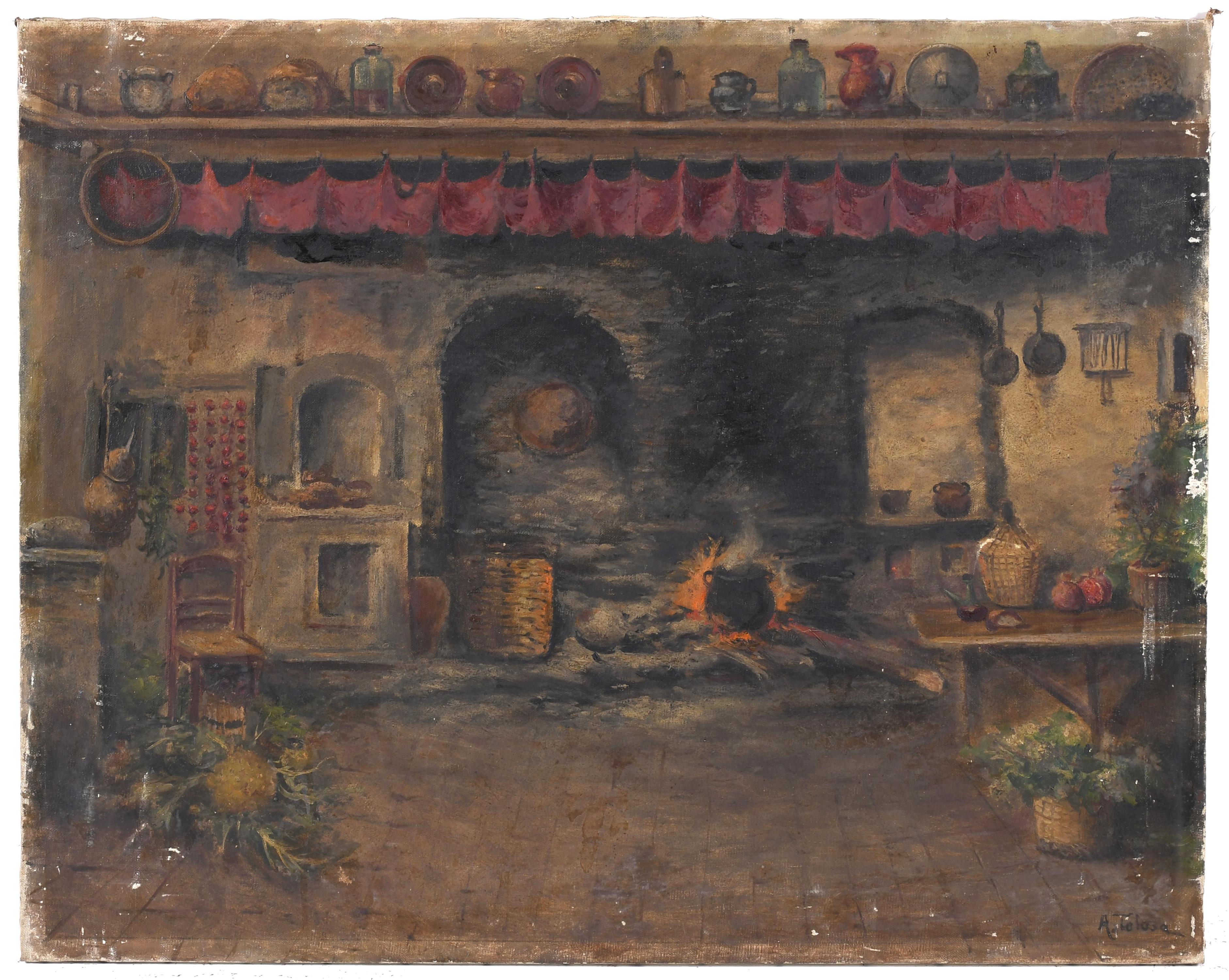 AURELI TOLOSA (1861-1938). "INTERIOR COCINA".