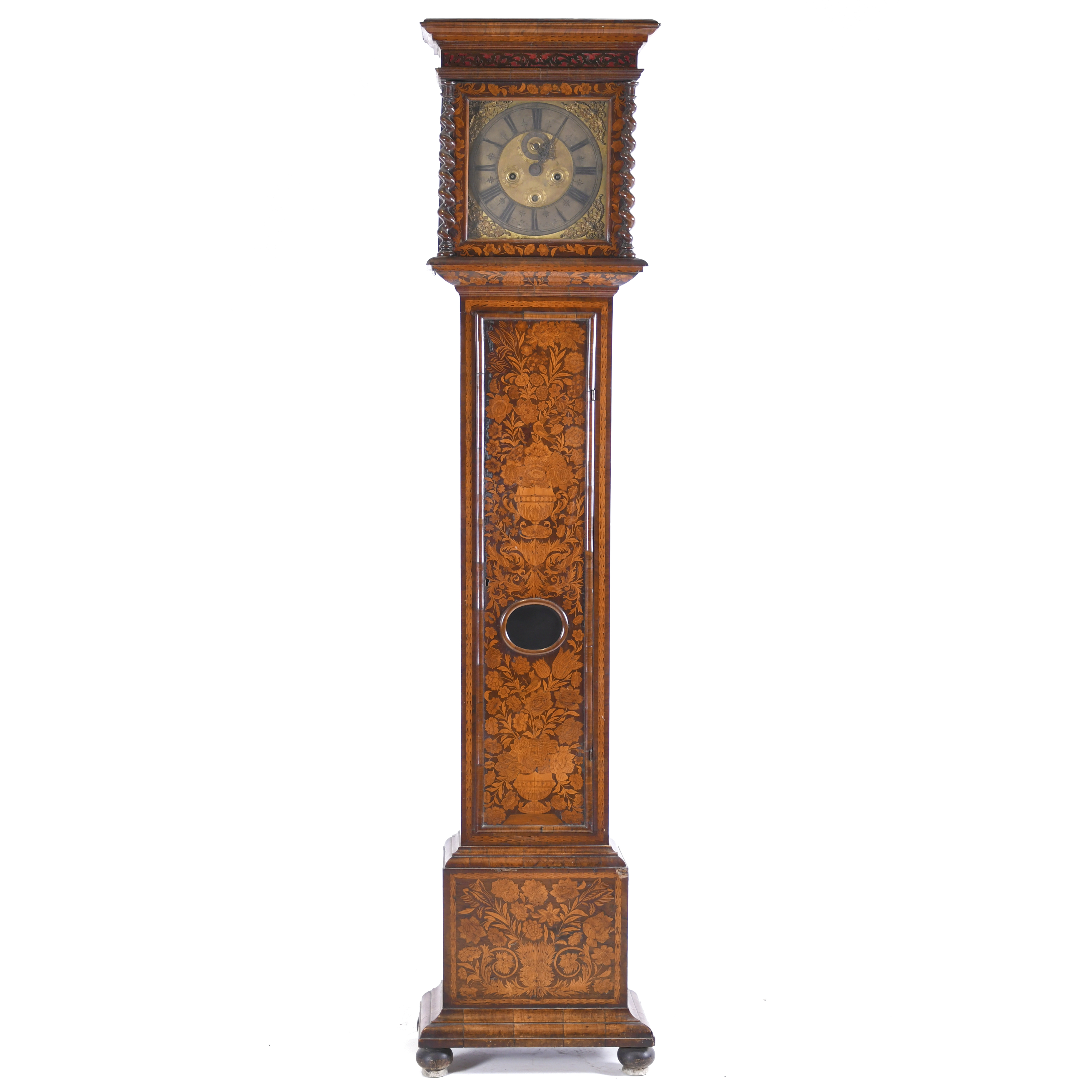 RICH BAKER, LONDON. WILLIAM AND MARY GRANDFATHER CLOCK. 17T