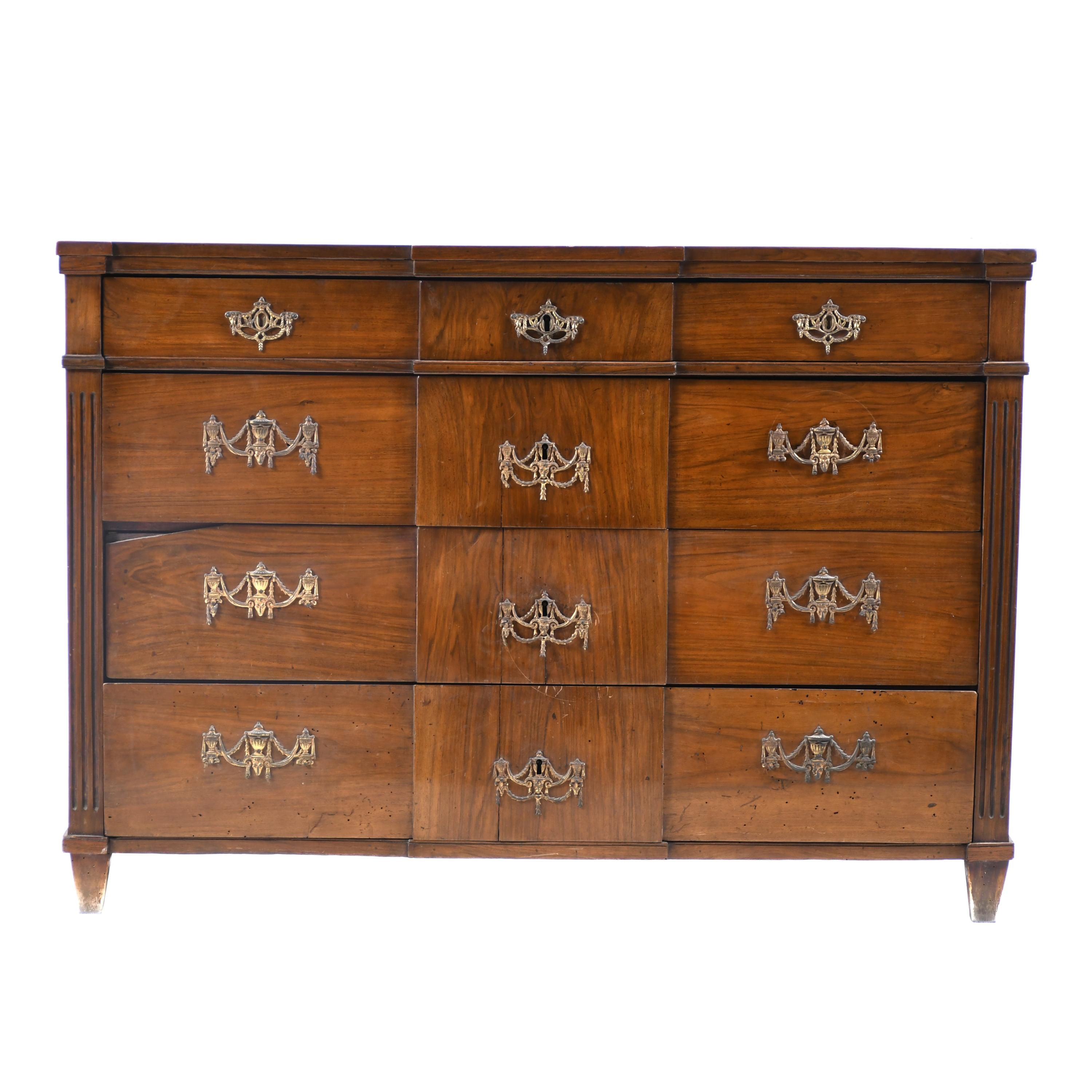 SPANISH CHEST OF DRAWERS, GEORGE III STYLE. MID 19TH CENTUR