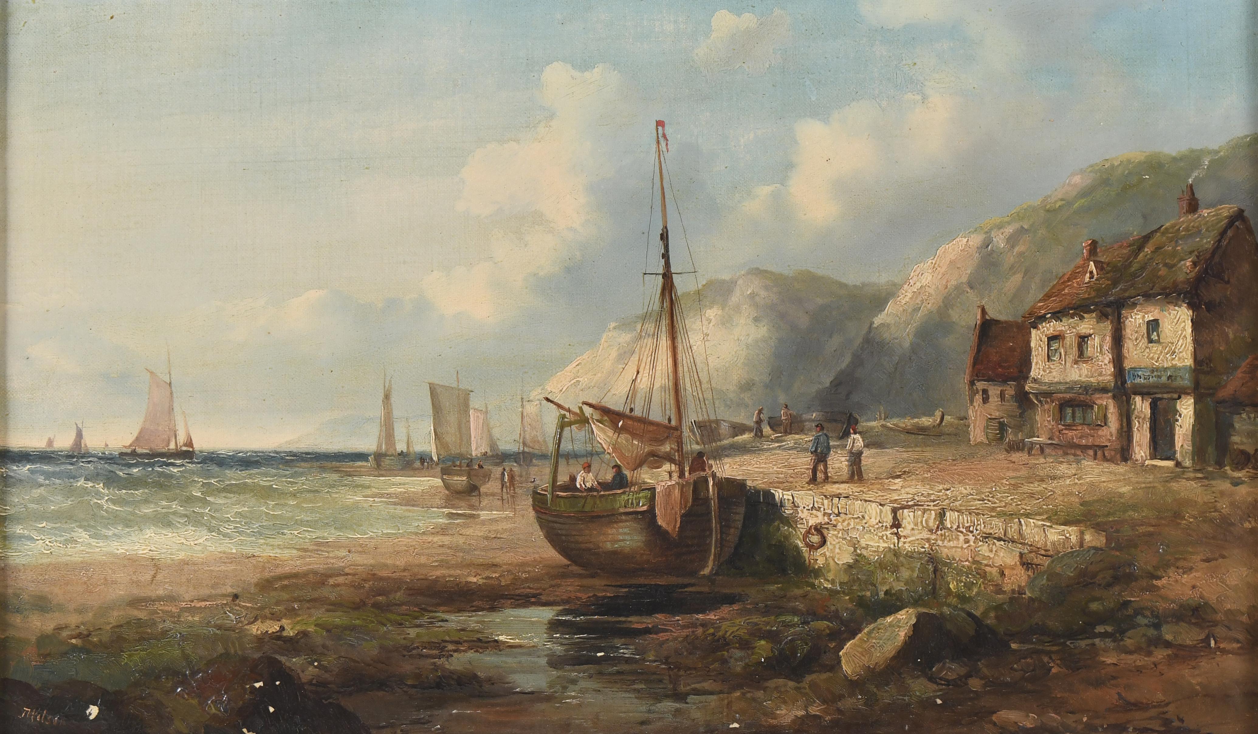 JOHN JAMES WILSON (1818-1875). "WAITING FOR THE TIDE TO RIS