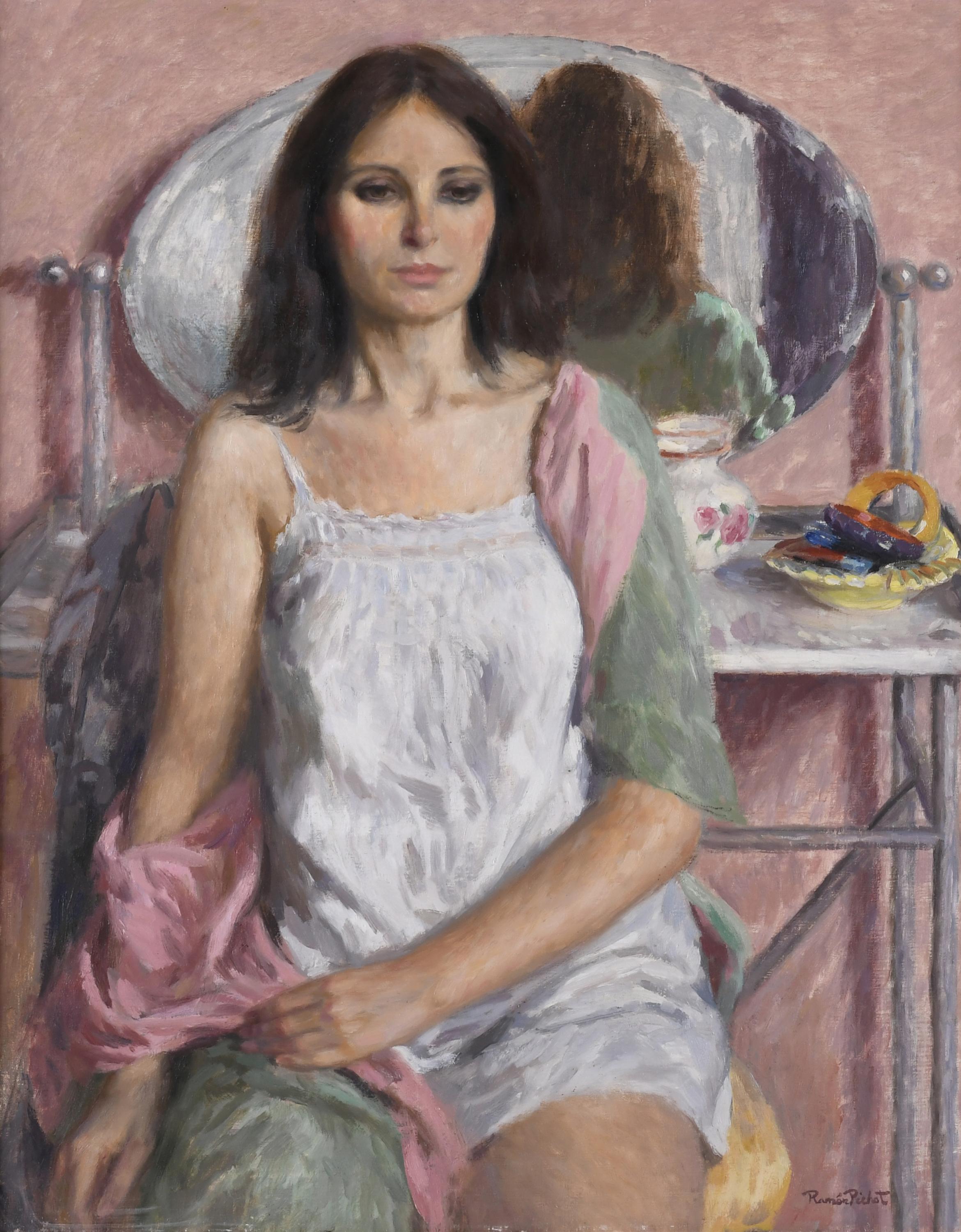 RAMÓN PICHOT SOLER (1924-1996). "FIGURE BY A DRESSING TABLE