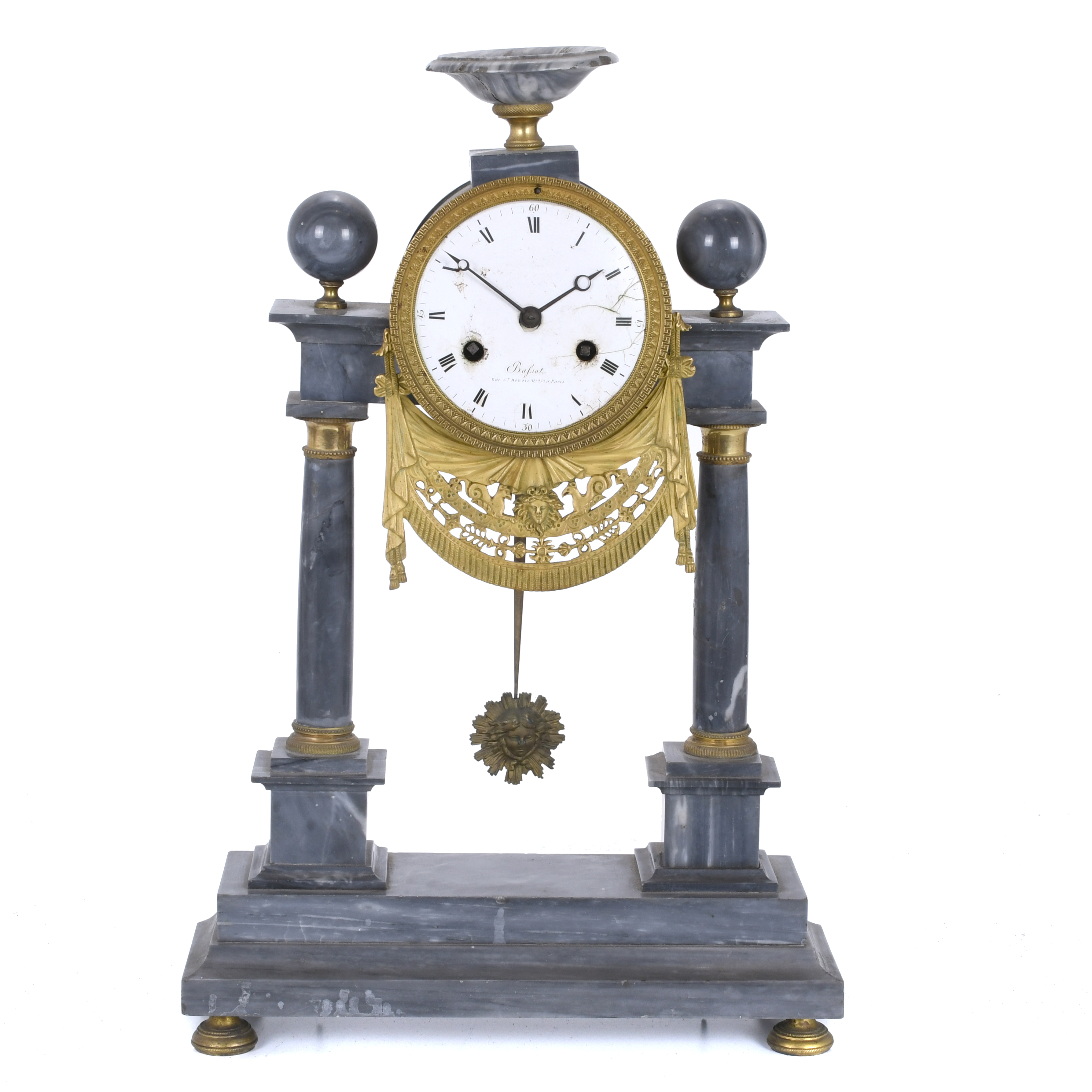 DIRECTORY-STYLE PORTICO CLOCK BY BASSOT, RUE ST. HONORÉ. CI