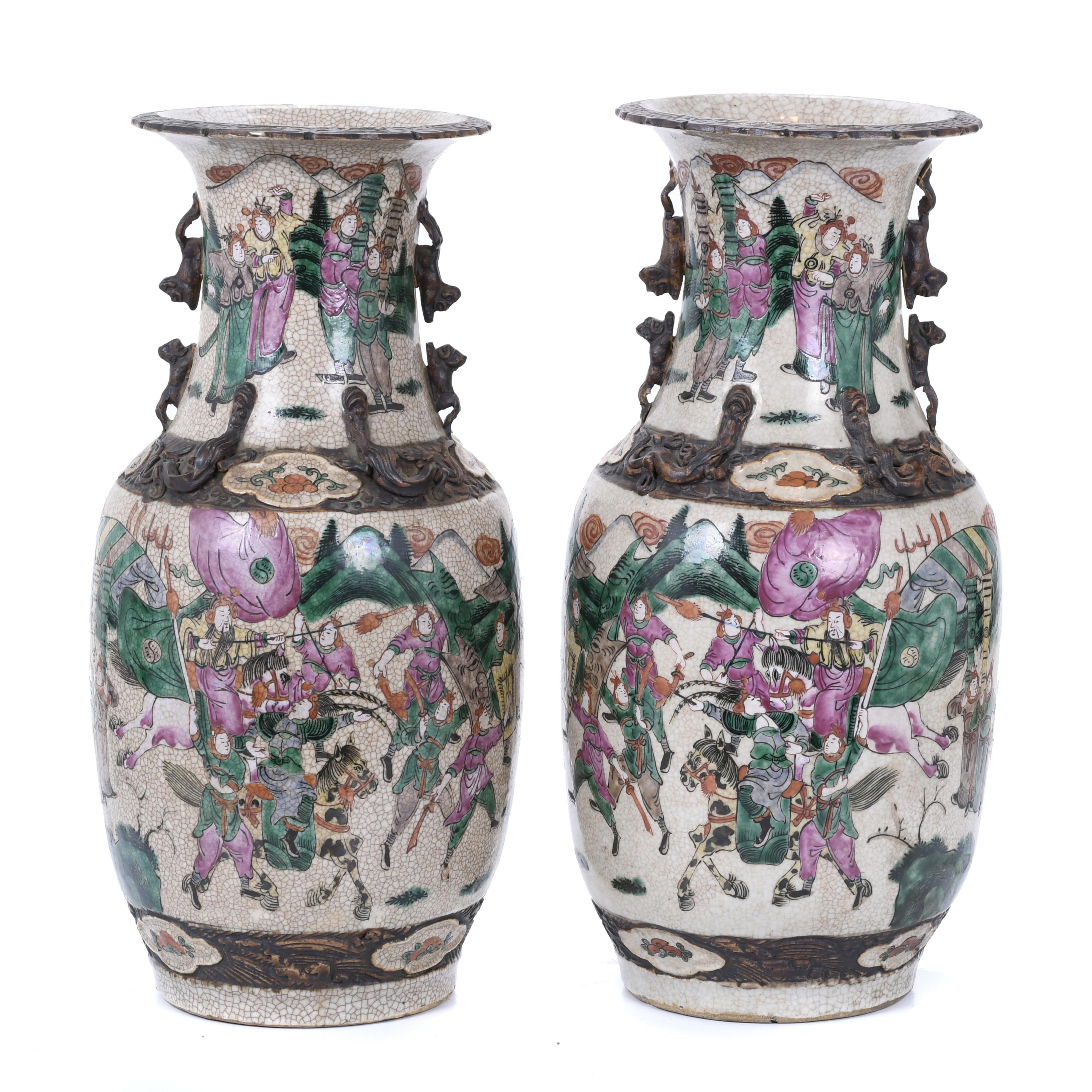 PAIR OF CHINESE NANKIN VASES, LATE 19TH CENTURY-EARLY 20TH 