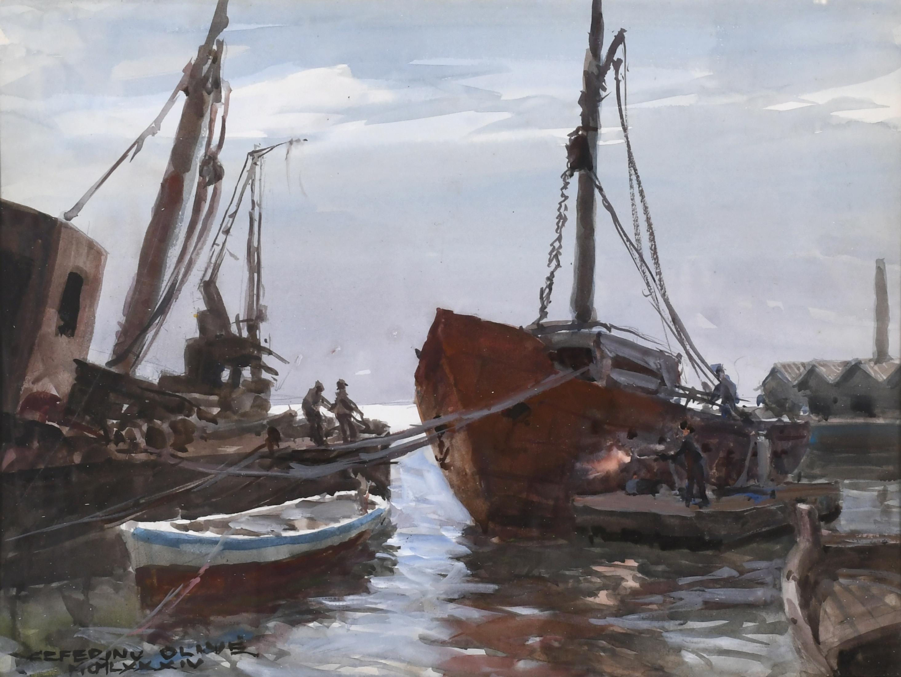 CEFERINO OLIVÉ (1907-1995) "PORT", 1984.