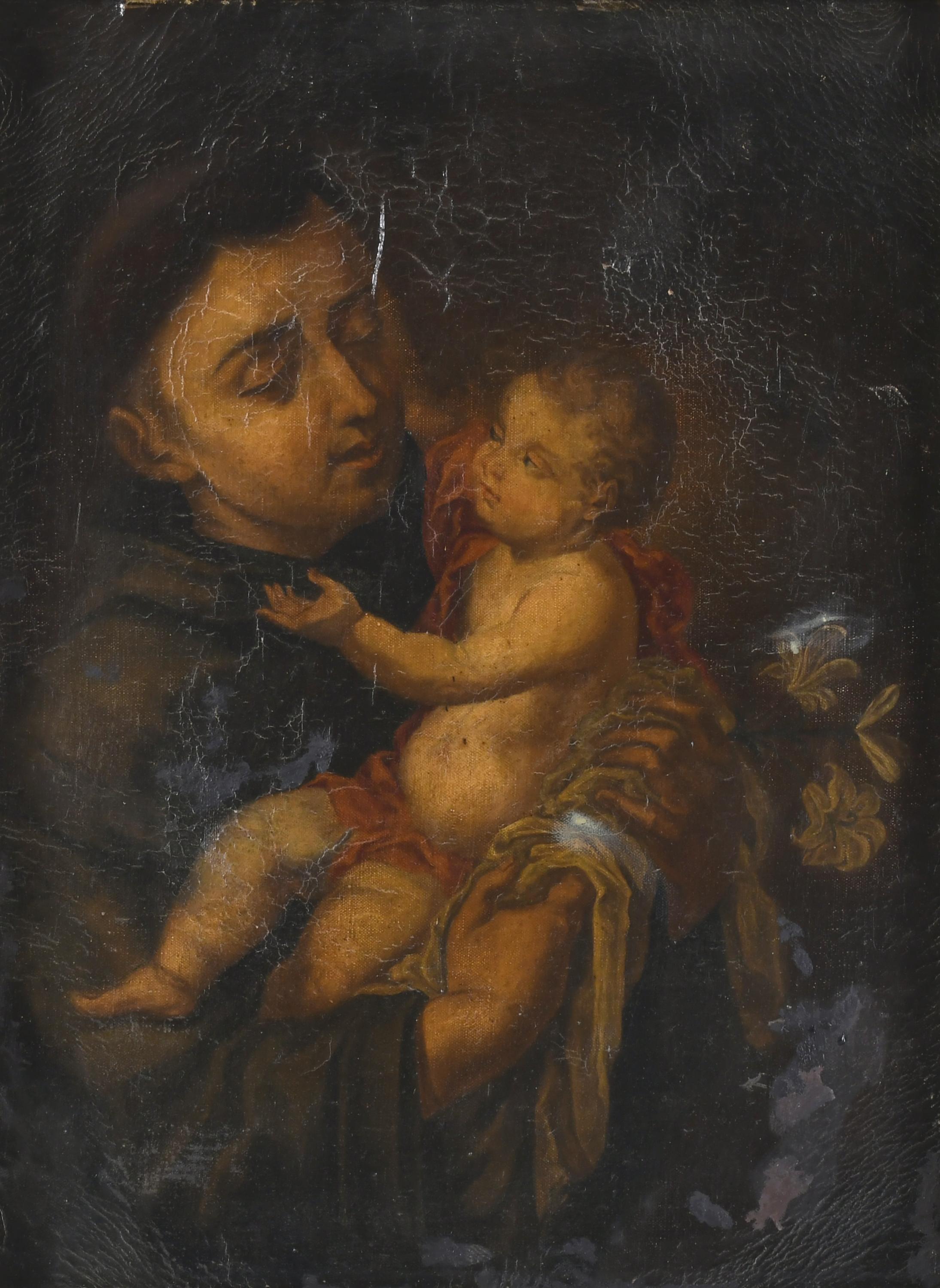 18TH CENTURY, SPANISH SCHOOL. "SAINT ANTHONY OF PADUA AND T