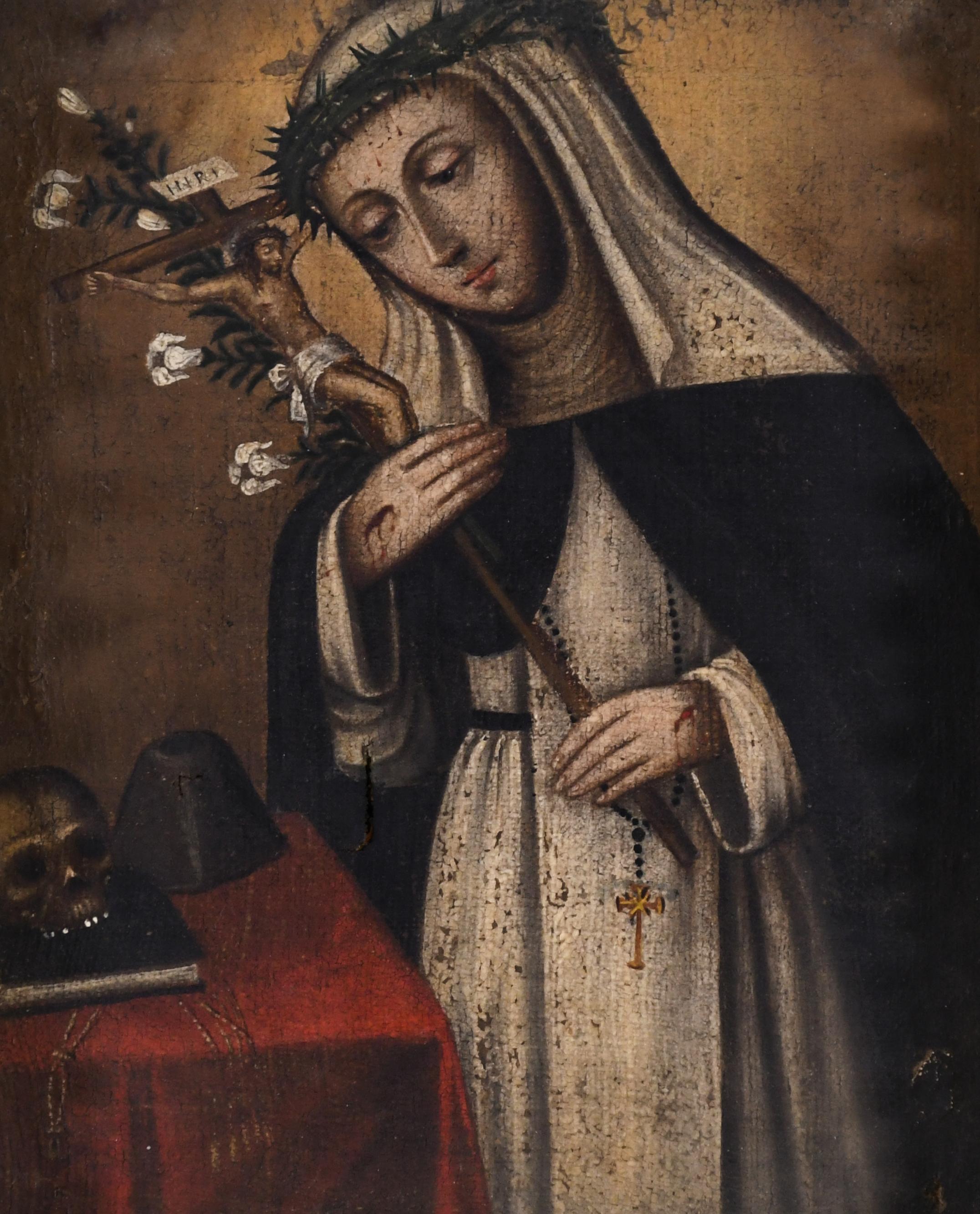 18TH CENTURY VICEROYALTY SCHOOL. "SAINT CATHERINE OF SIENA"