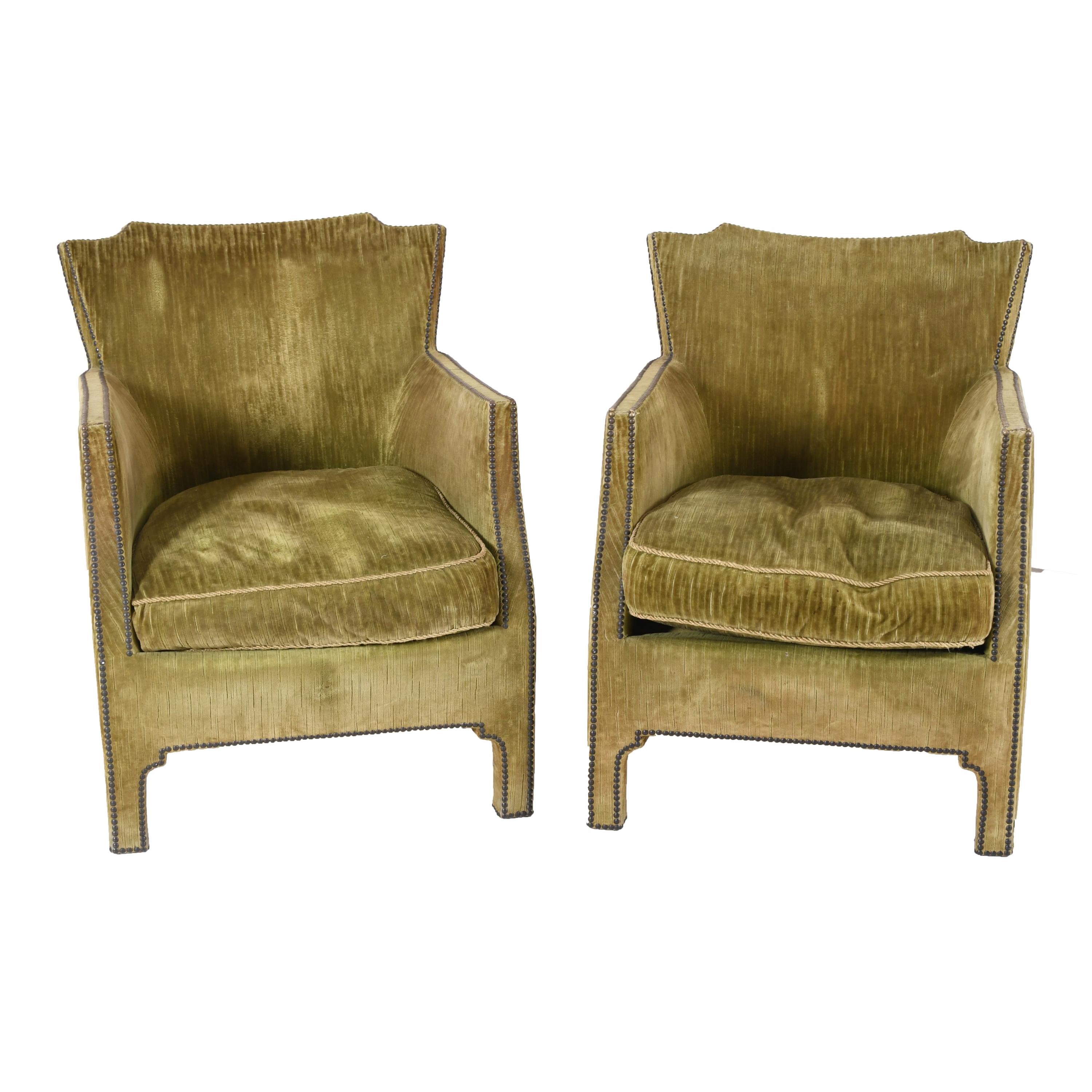 PAIR OF ART DECO ARMCHAIRS, INSPIRED BY MARC DU PLANTIER (1