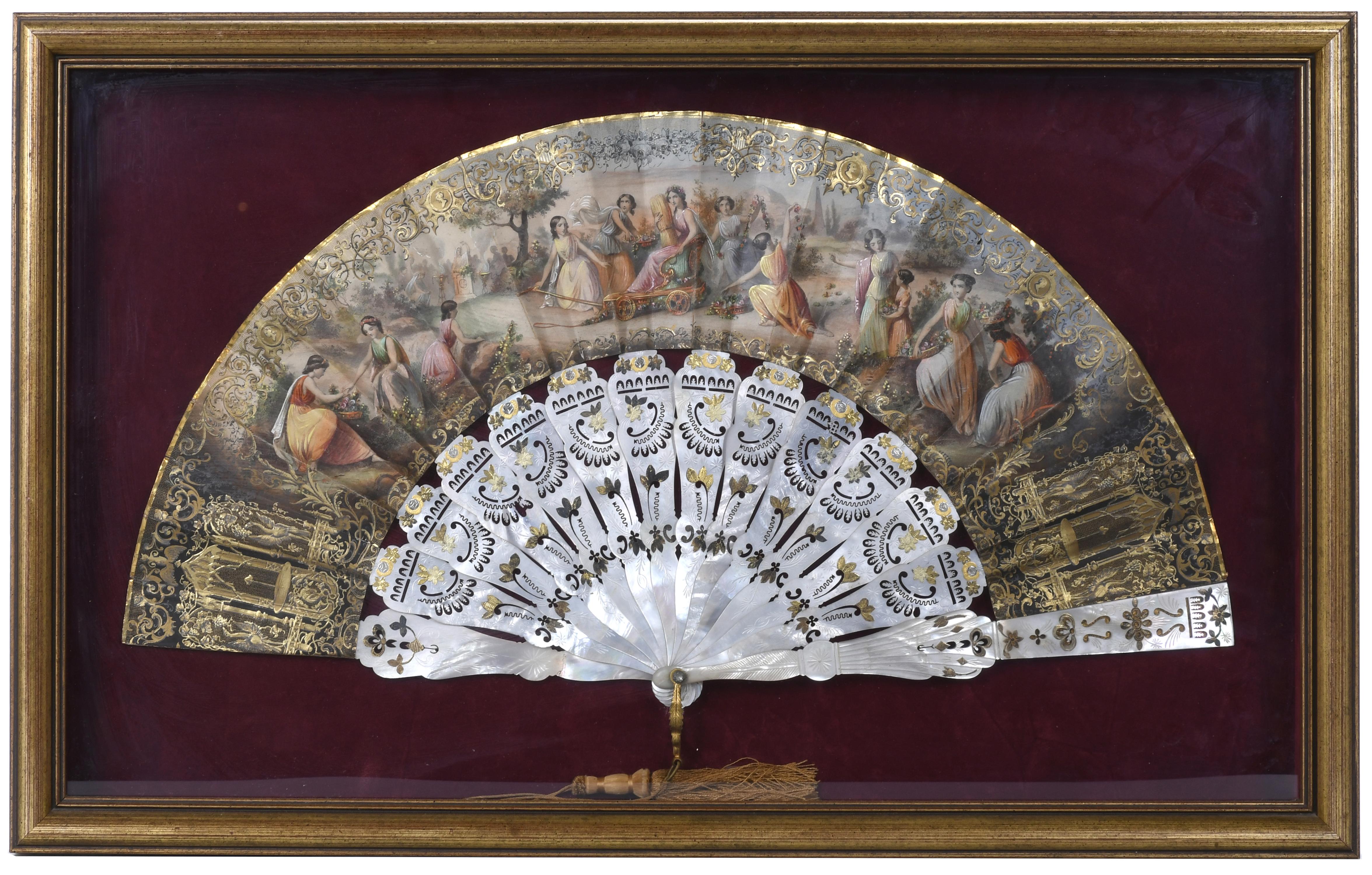 ELIZABETHAN FAN, LATE 19TH CENTURY.