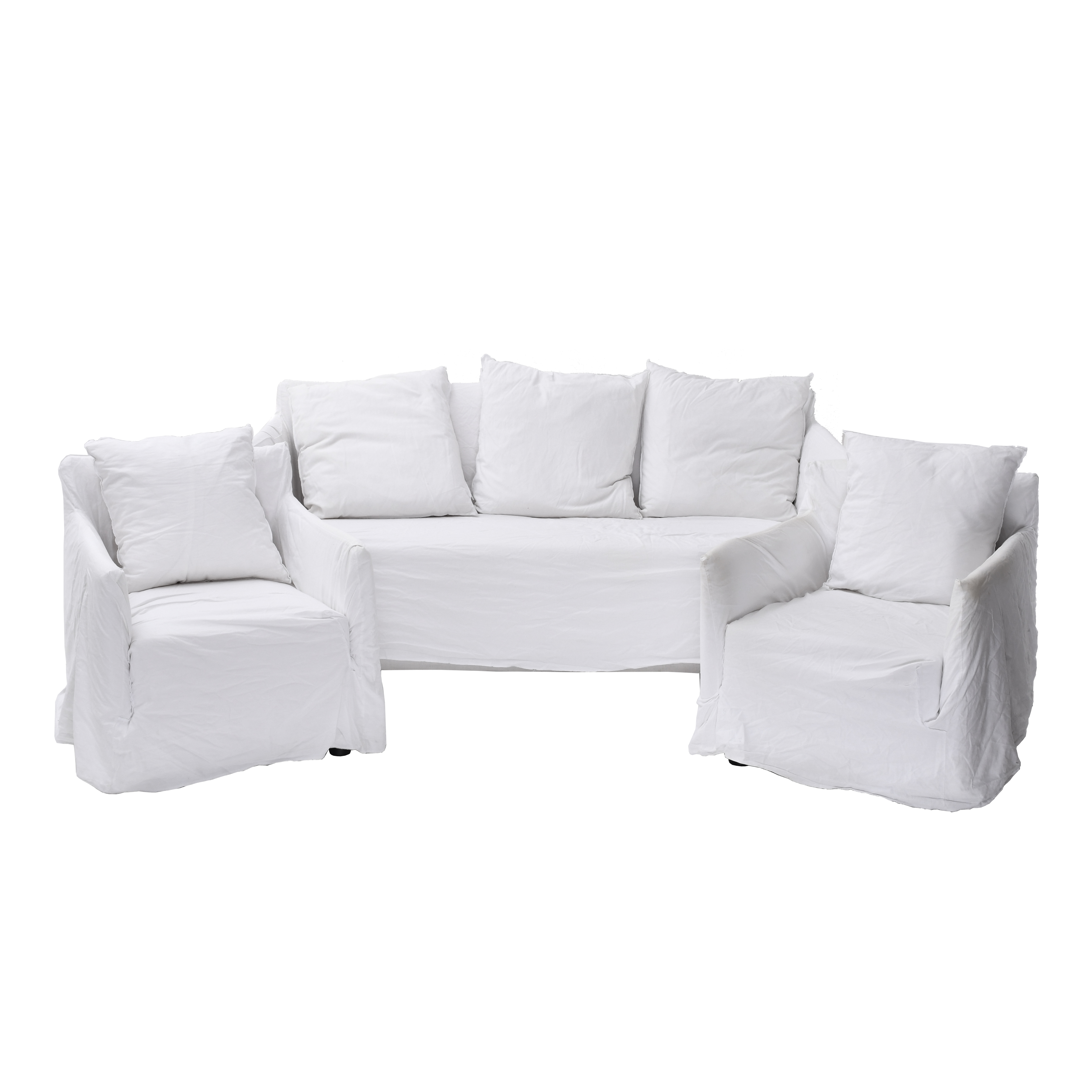 GERVASONI. SET OF SOFA AND ARMCHAIRS, MODEL "GHOST". 