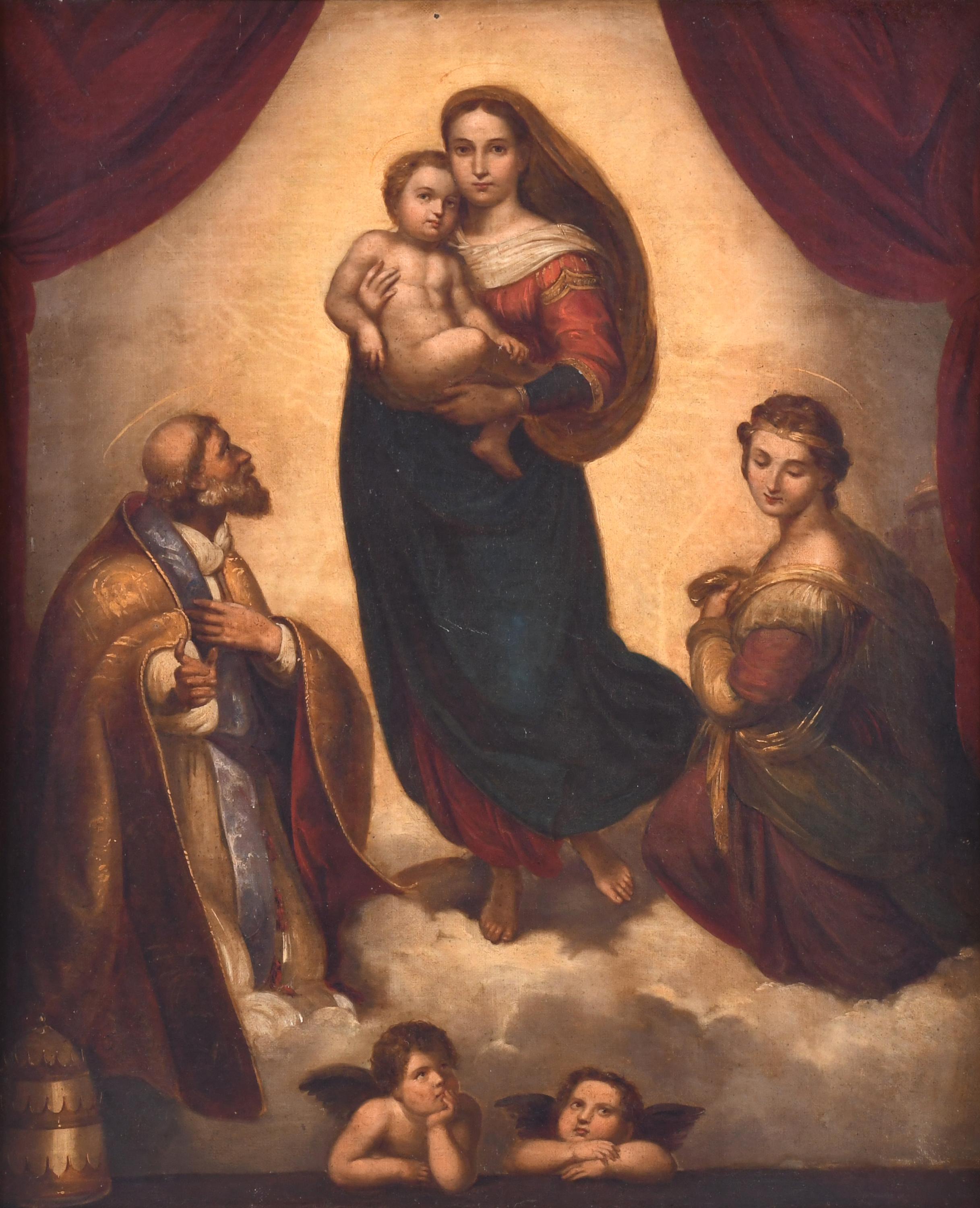 18TH CENTURY ITALIAN SCHOOL. "MADONNA SIXTINA".