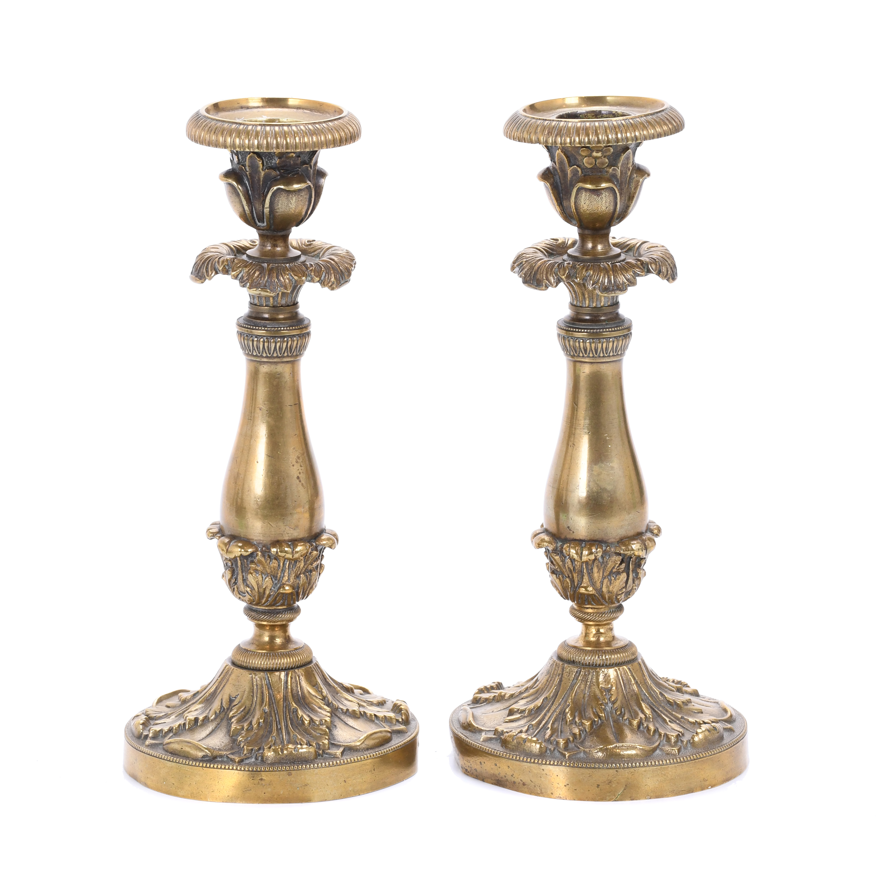 PAIR OF LOUIS PHILIPPE STYLE CANDLESTICKS, EARLY 20TH CENTU