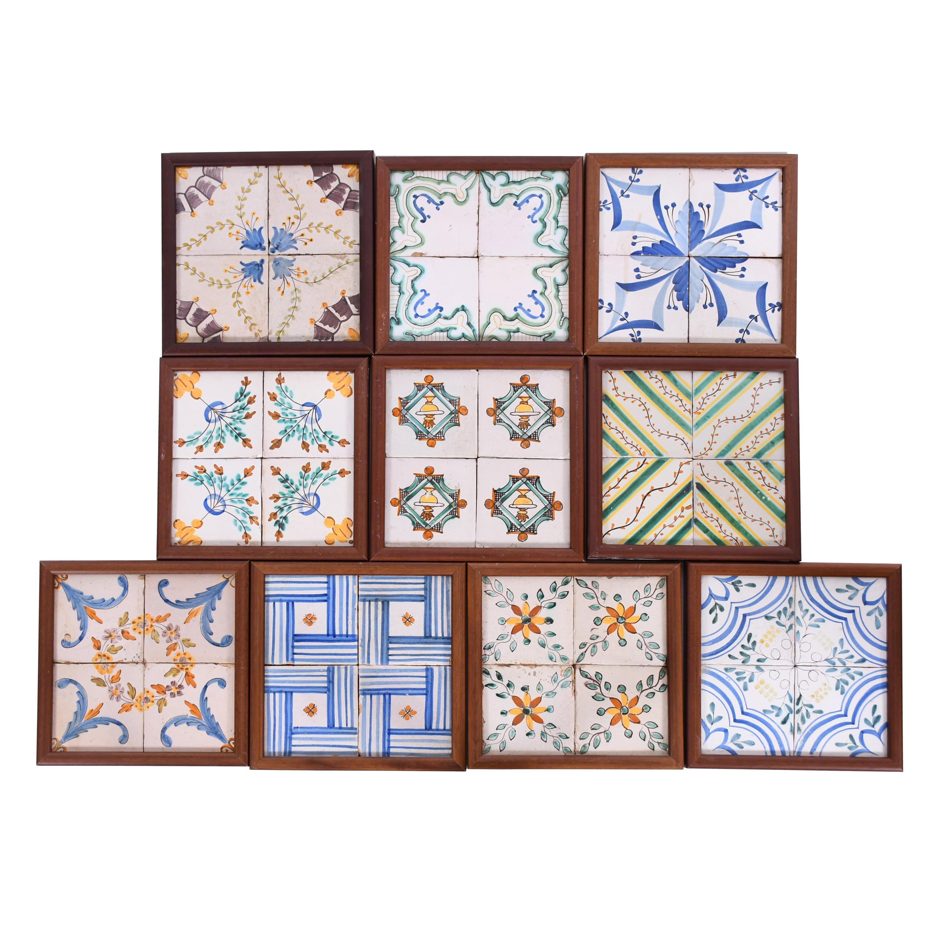 TEN CATALAN "DE MOSTRA" TILES, 20TH CENTURY.