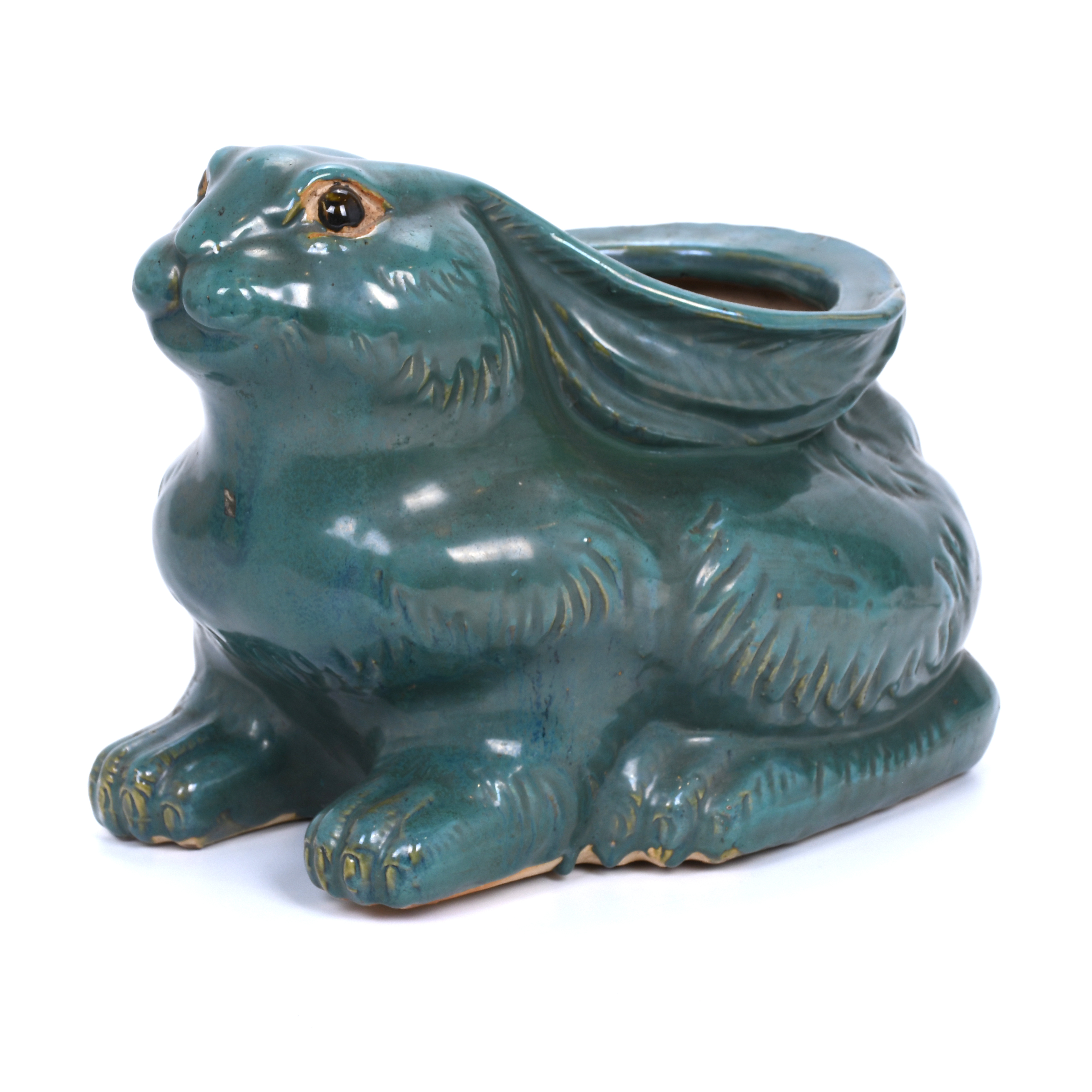 RABBIT-SHAPED FLOWER POT, LATE 20TH CENTURY. 