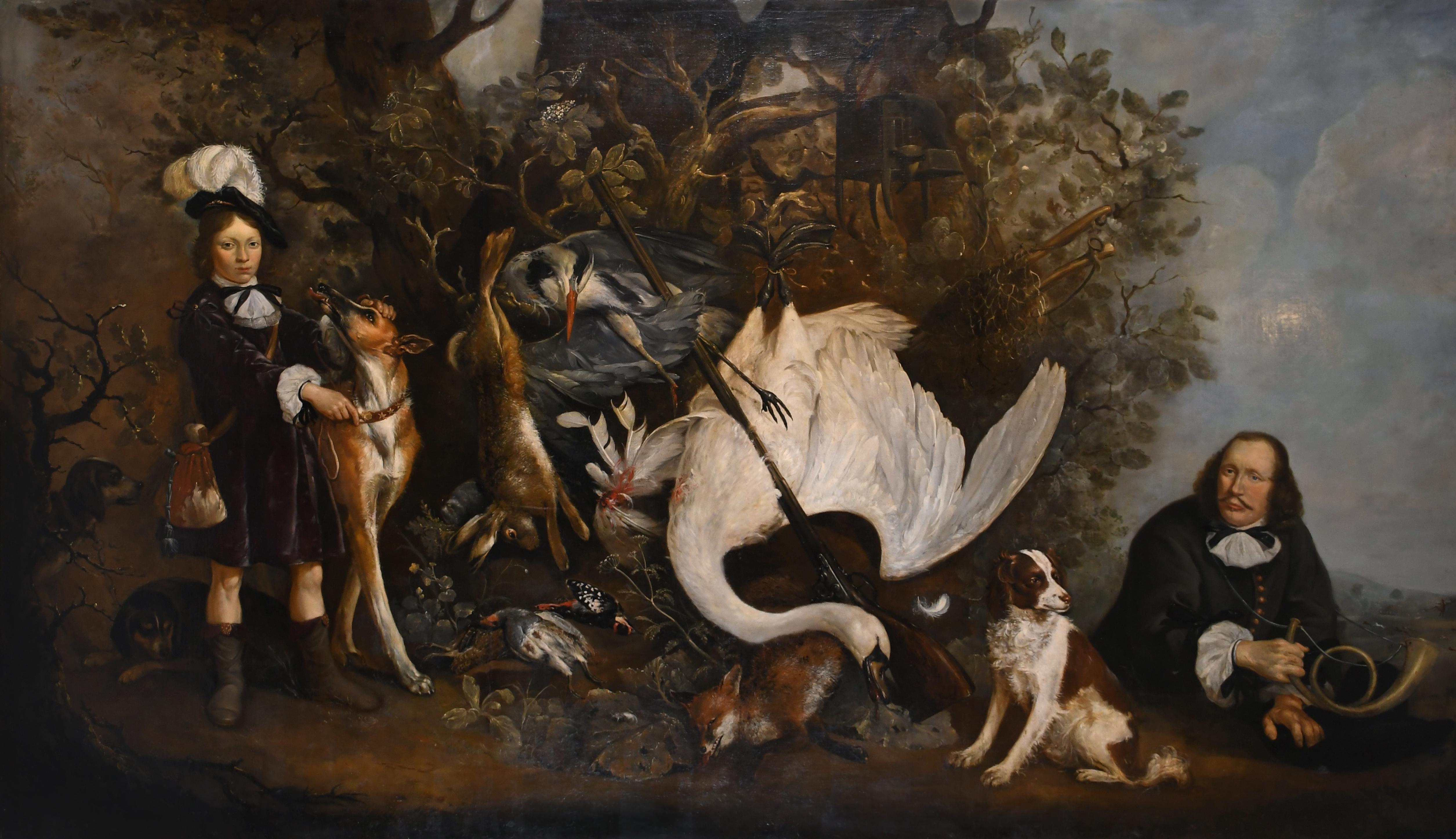 PIETER VAN NOORT (1622-1672). "HUNTING SCENE", 1662.