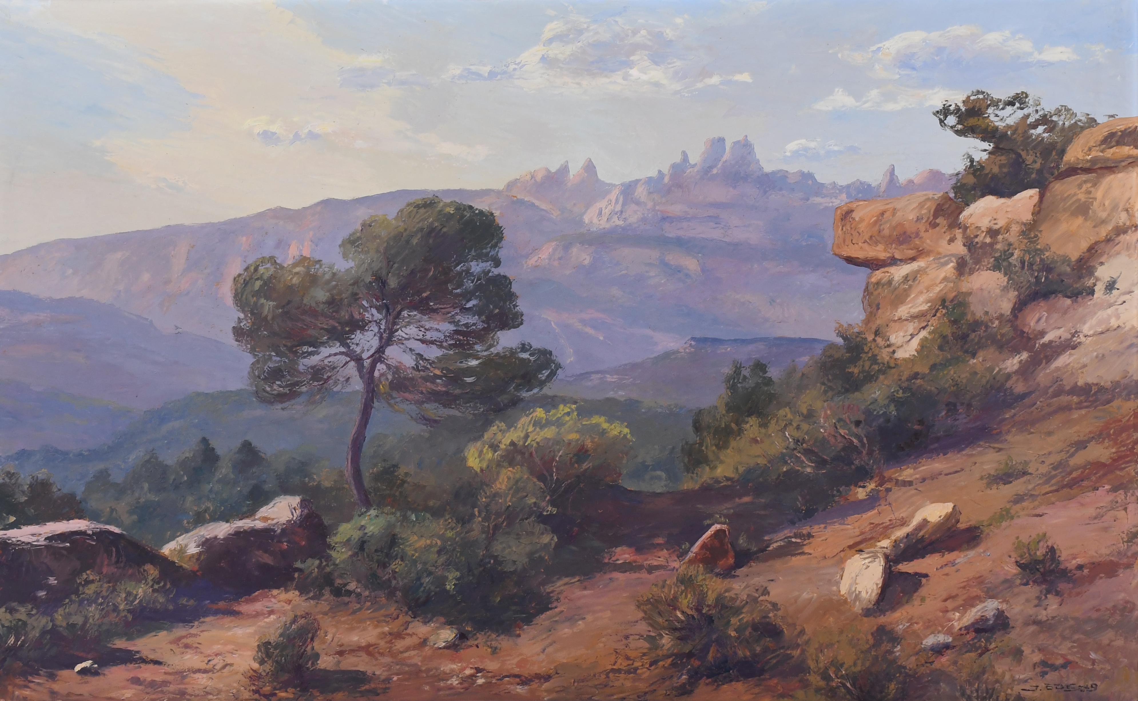 ISIDRE ODENA DAURA (1910-2008) "LANDSCAPE WITH MONTSERRAT I