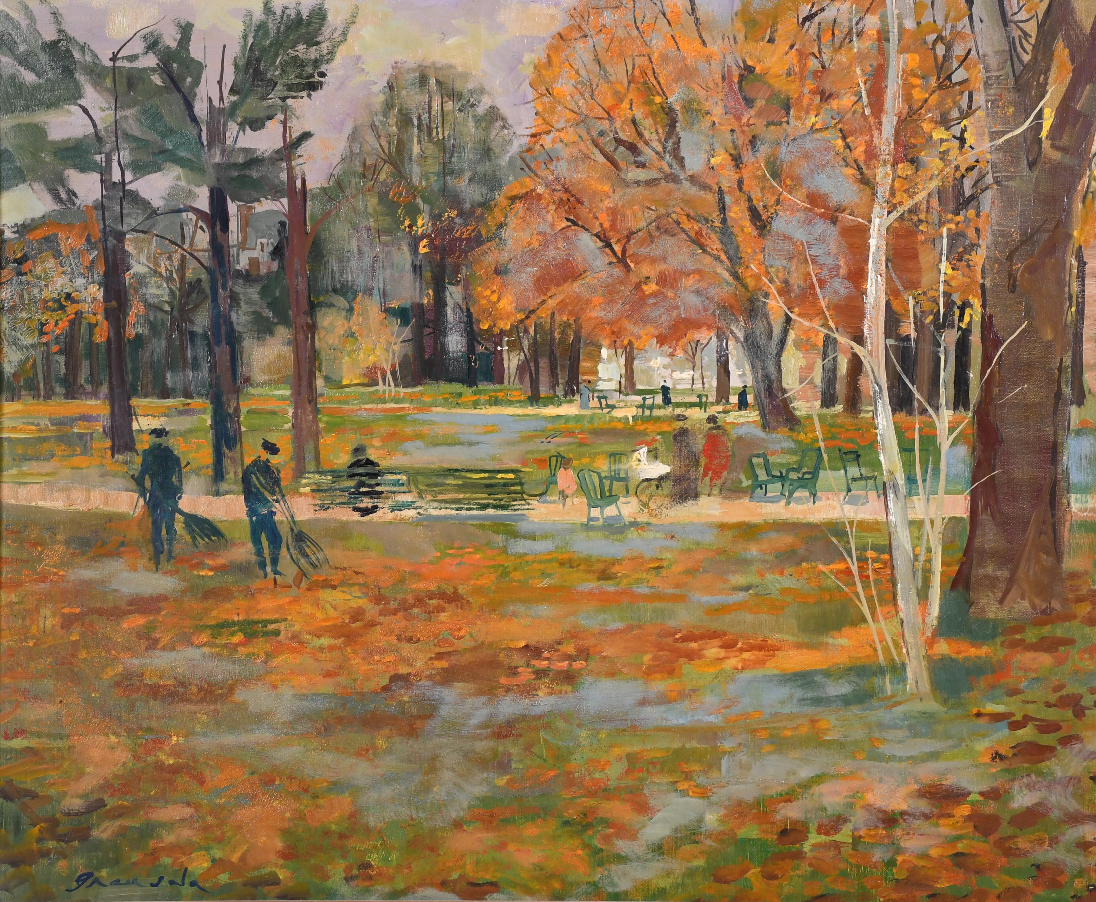 EMILI GRAU-SALA (1911-1975). "LUXEMBOURG GARDENS IN AUTUMN"