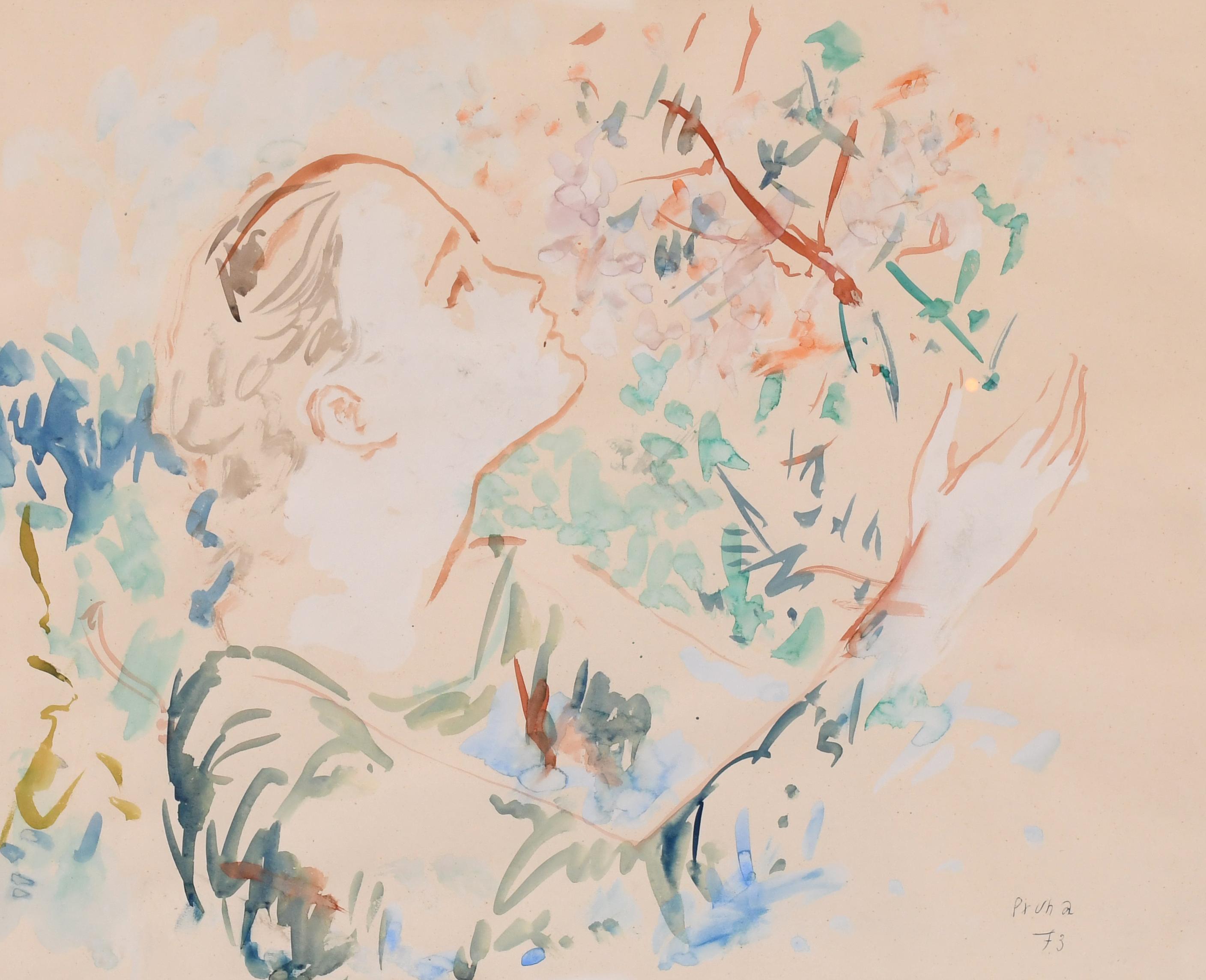 PERE PRUNA OCERANS (1904-1977). "GIRL IN PROFILE", 1973