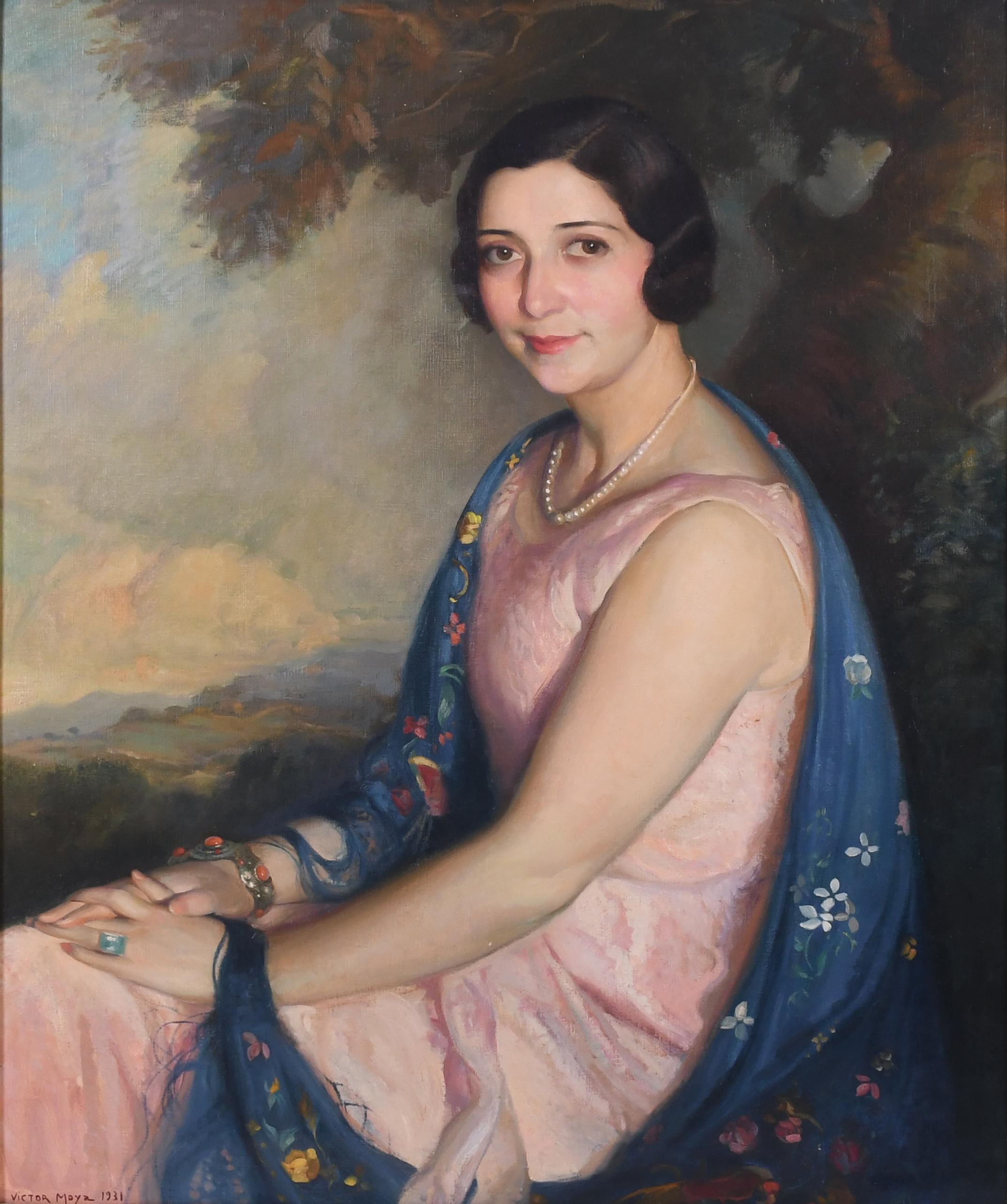 VÍCTOR MOYA CALVO (1889-1972).  "PORTRAIT OF MRS. CASANELLE