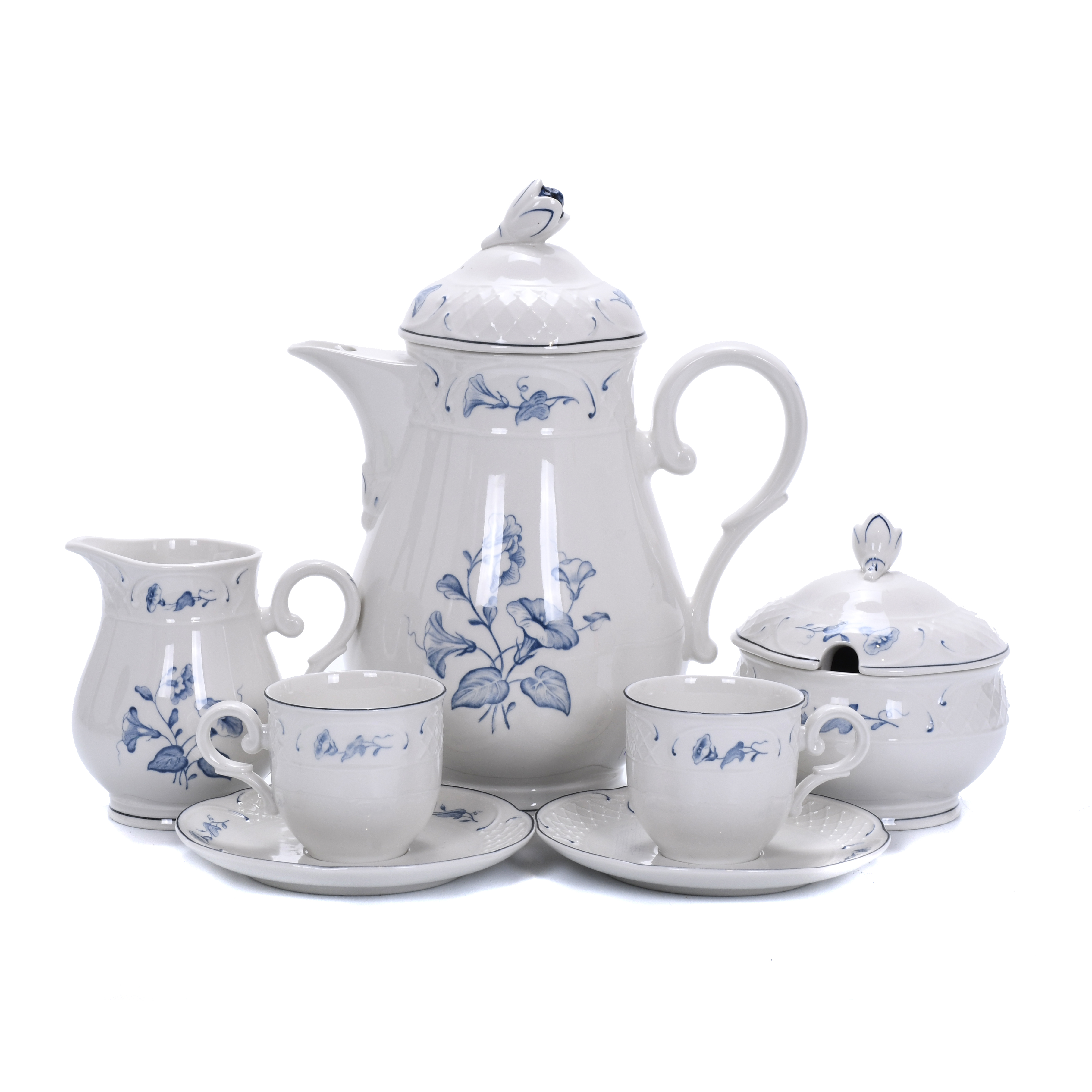 VILLEROY & BOCH. JUEGO DE CAFÉ MODELO "VAL BLEU". 