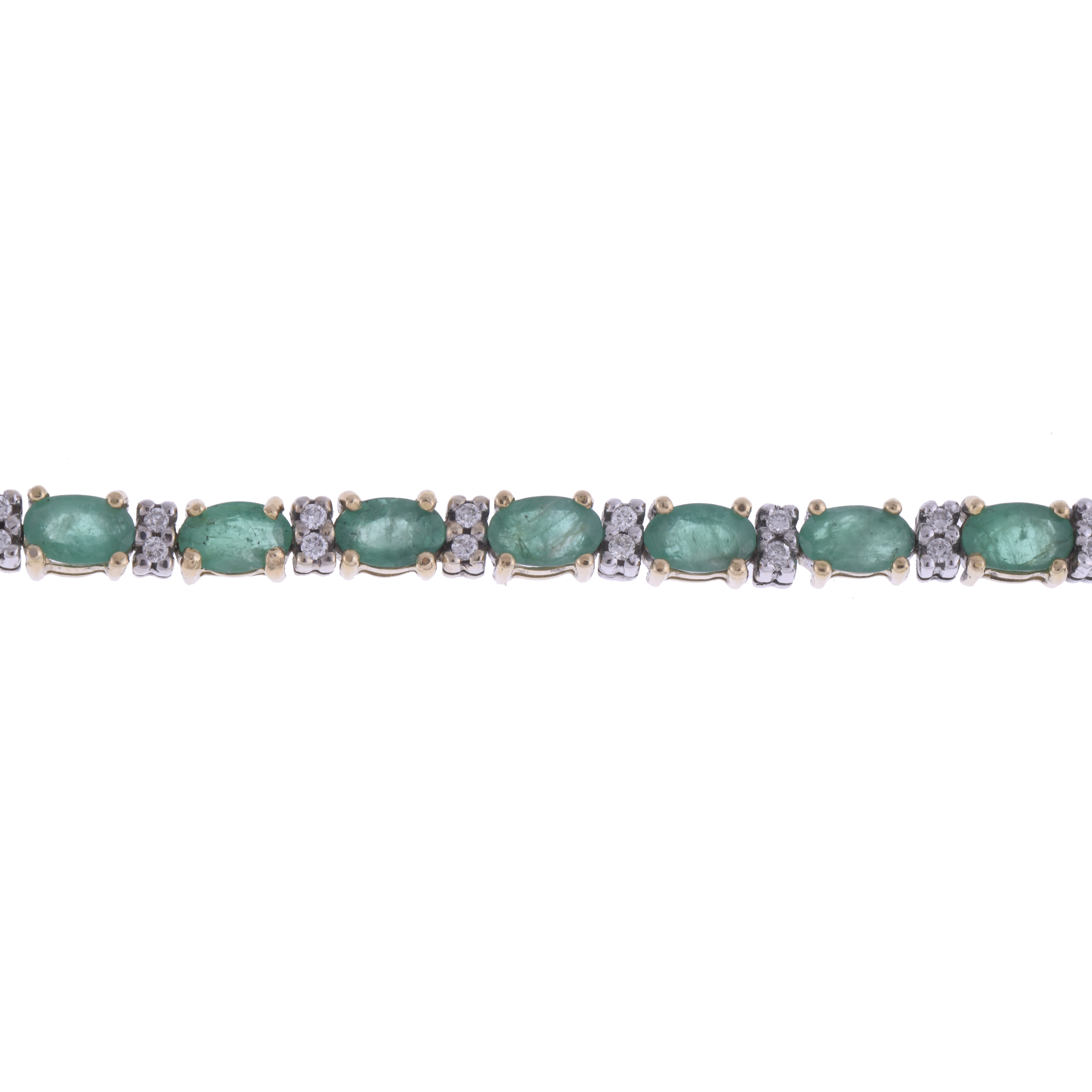 PULSERA RIVIÈRE DE ESMERALDAS Y DIAMANTES.