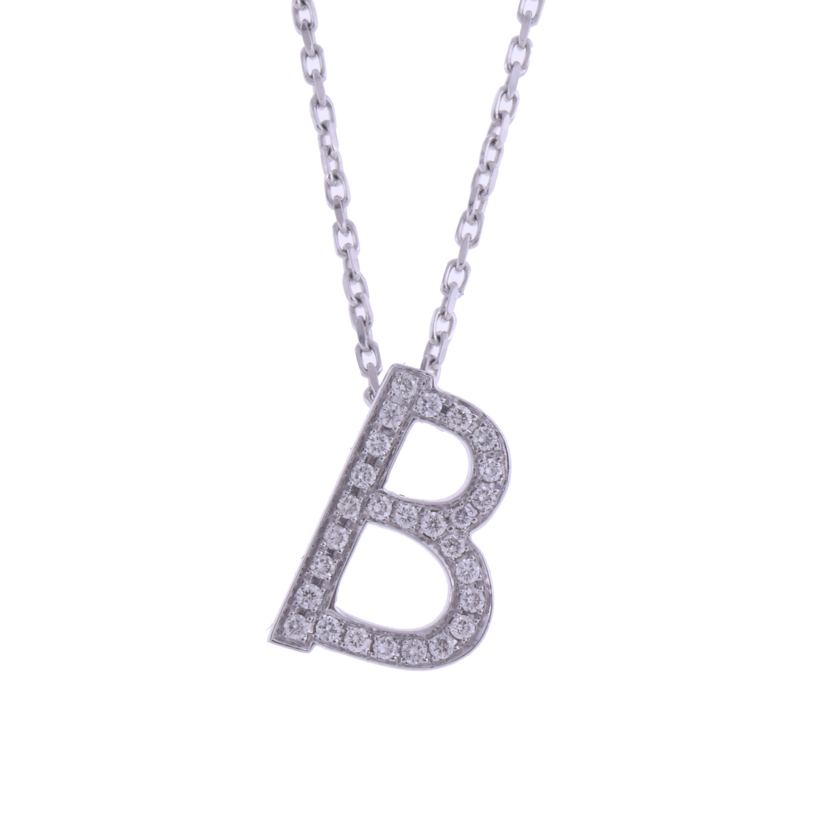 COLGANTE "B" CON DIAMANTES.