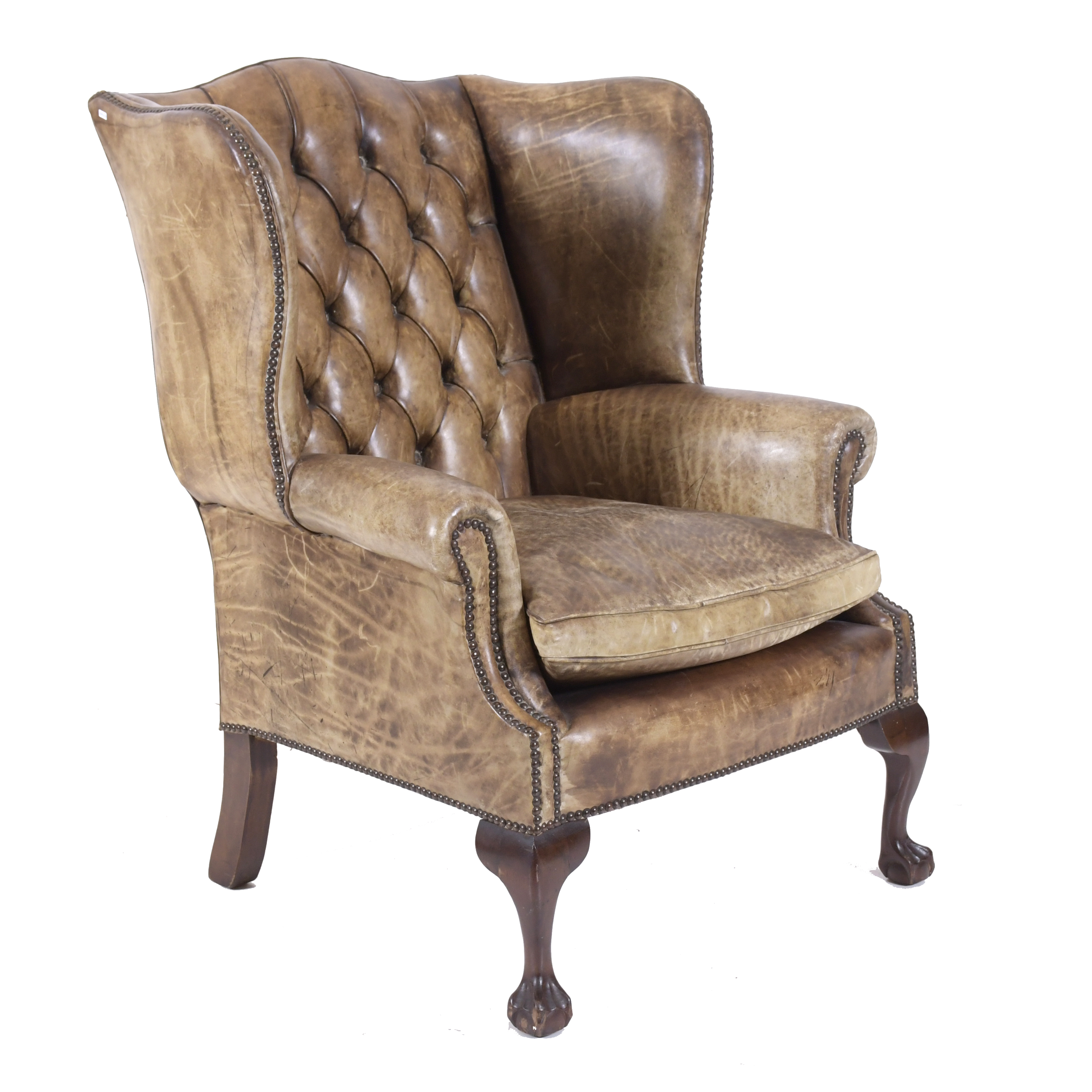 CHESTERFIELD STYLE ARMCHAIR, 20TH CENTURY. 