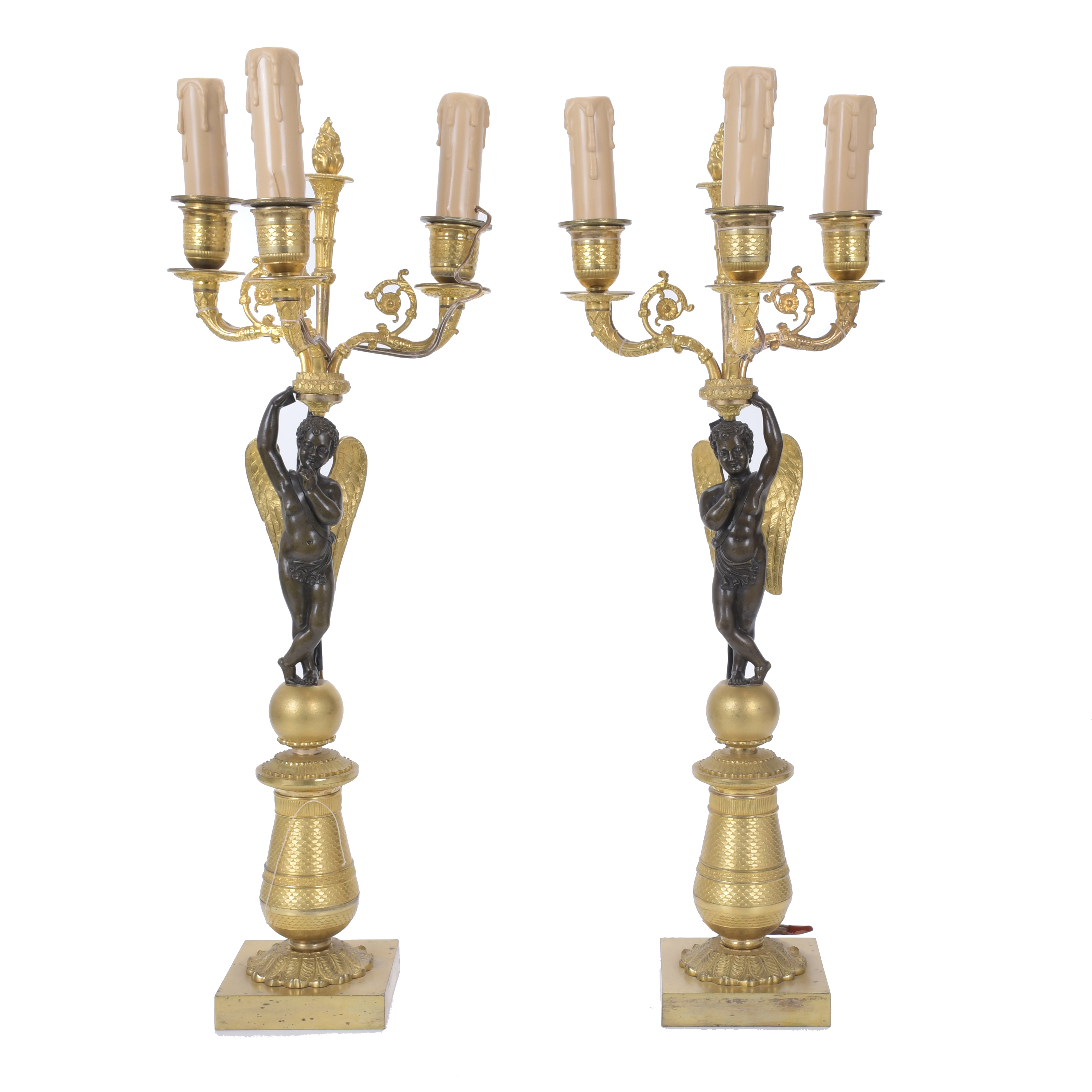 PAIR OF FRENCH CANDELABRA FROM THE EMPIRE PERIOD, 1804-1815.