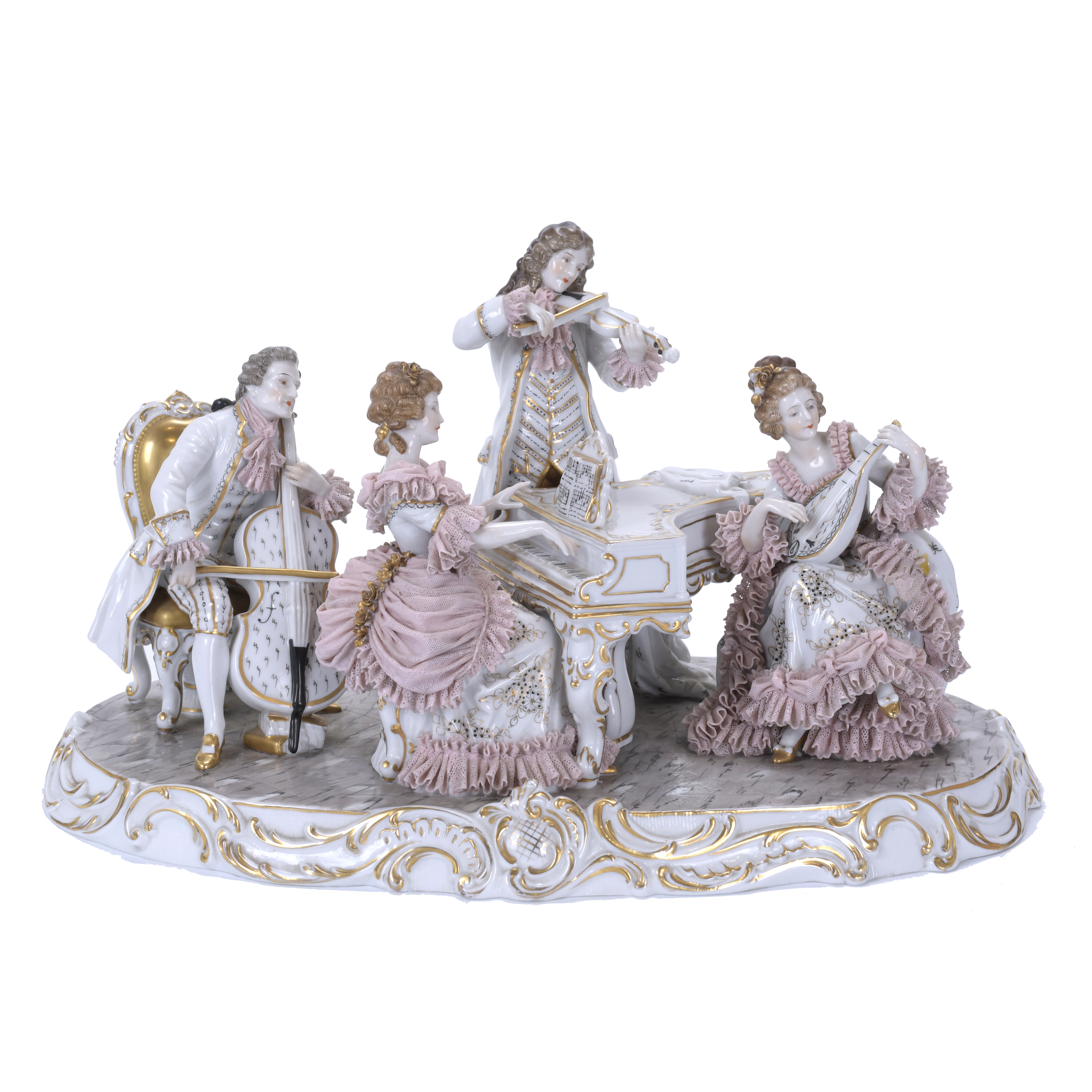 CAPODIMONTE MANUFACTURE. FIGURAL GROUP WITH MUSICAL SCENE, 