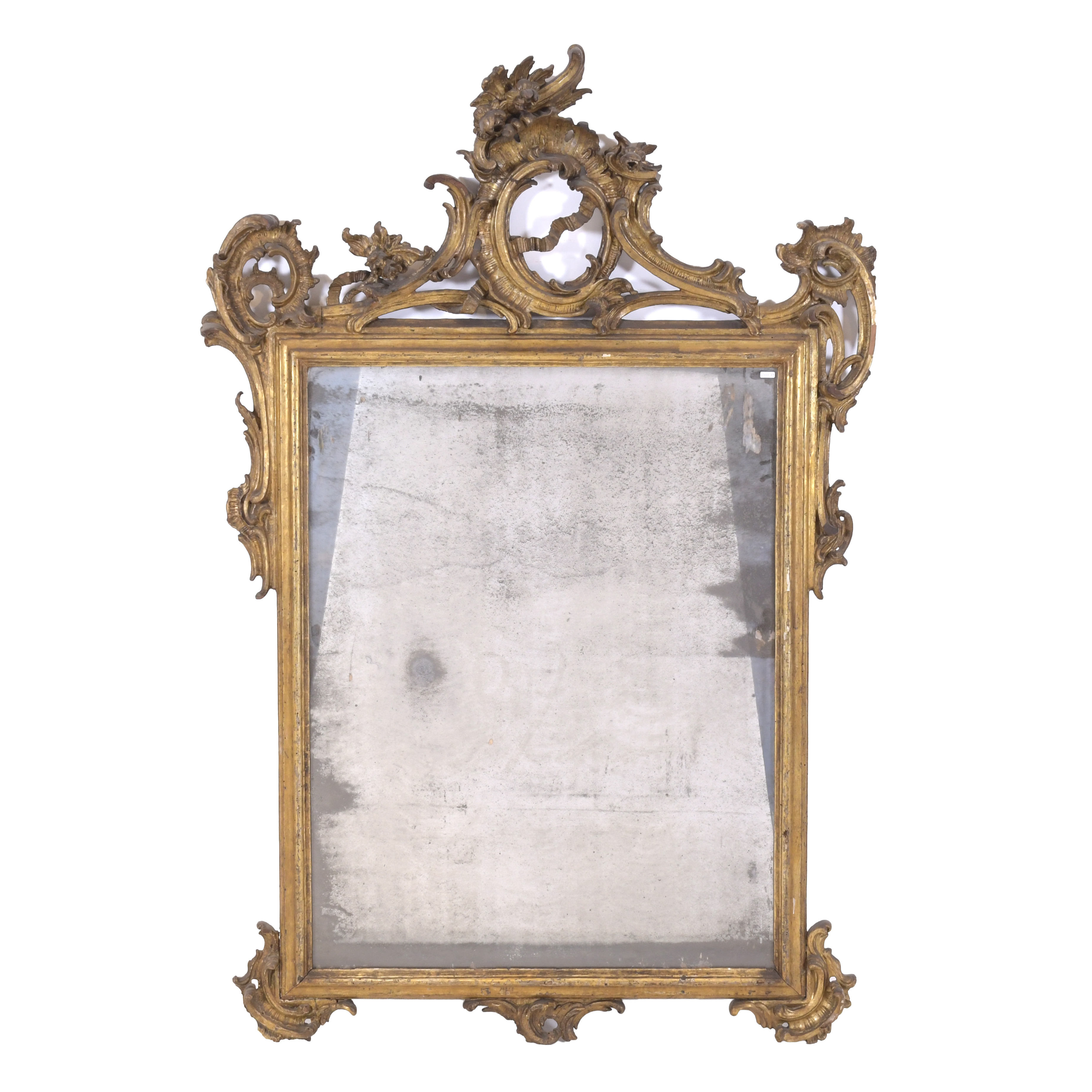 ROCOCO STYLE WALL MIRROR, MID 19TH CENTURY.