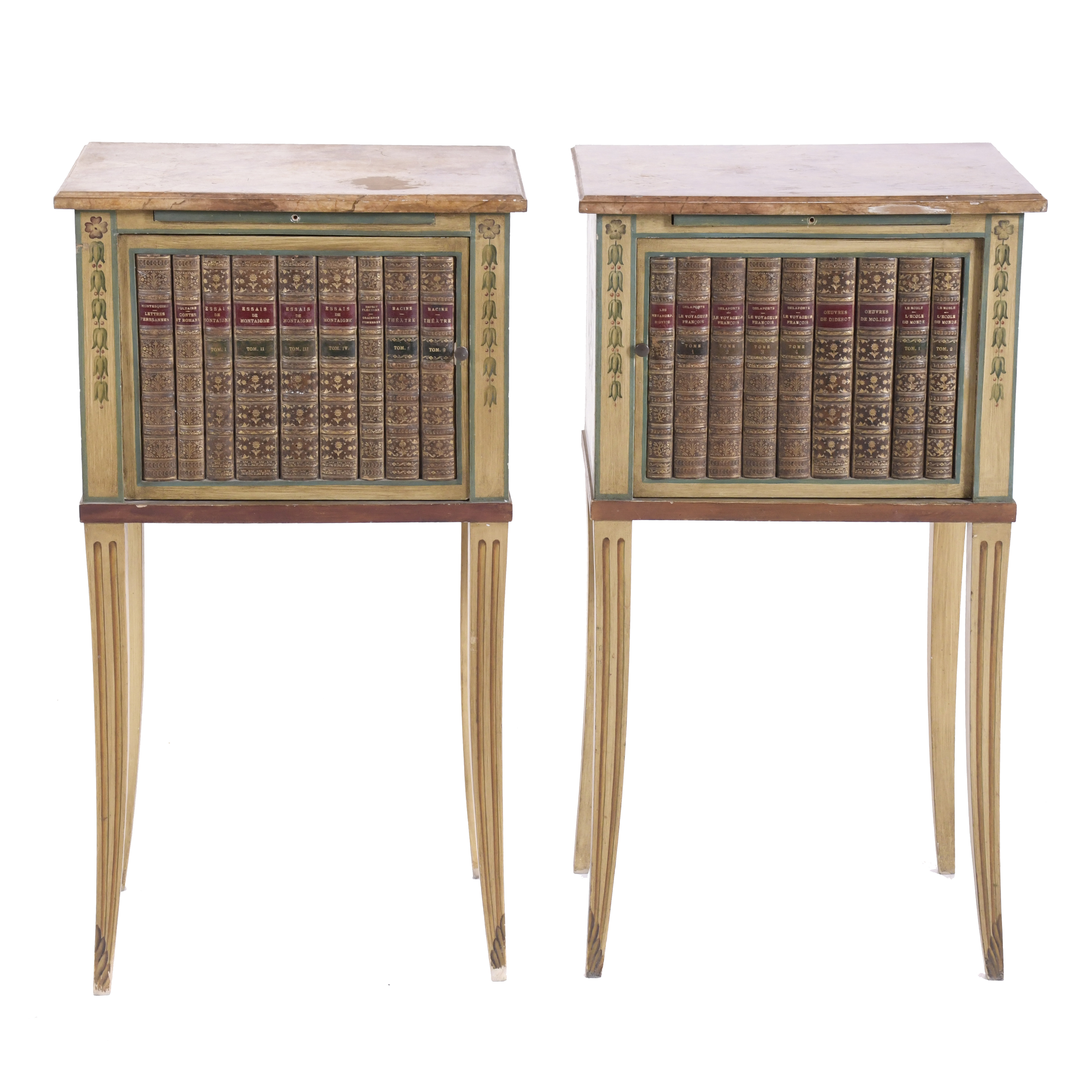 PAIR OF DIRECTORY STYLE SIDE TABLES, 20TH CENTURY.