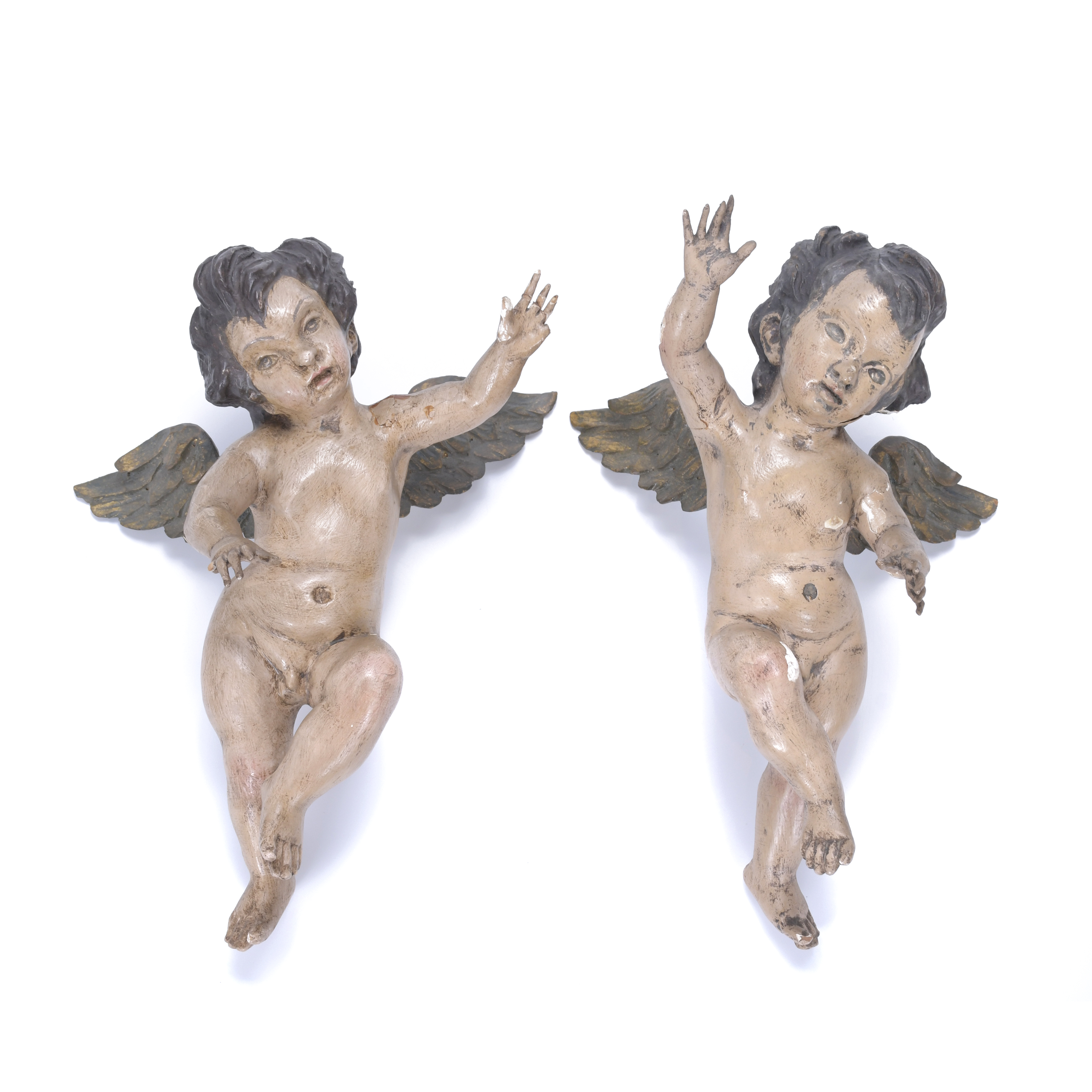 EARLY 20TH CENTURY SPANISH SCHOOL. "PAIR OF PUTTI"