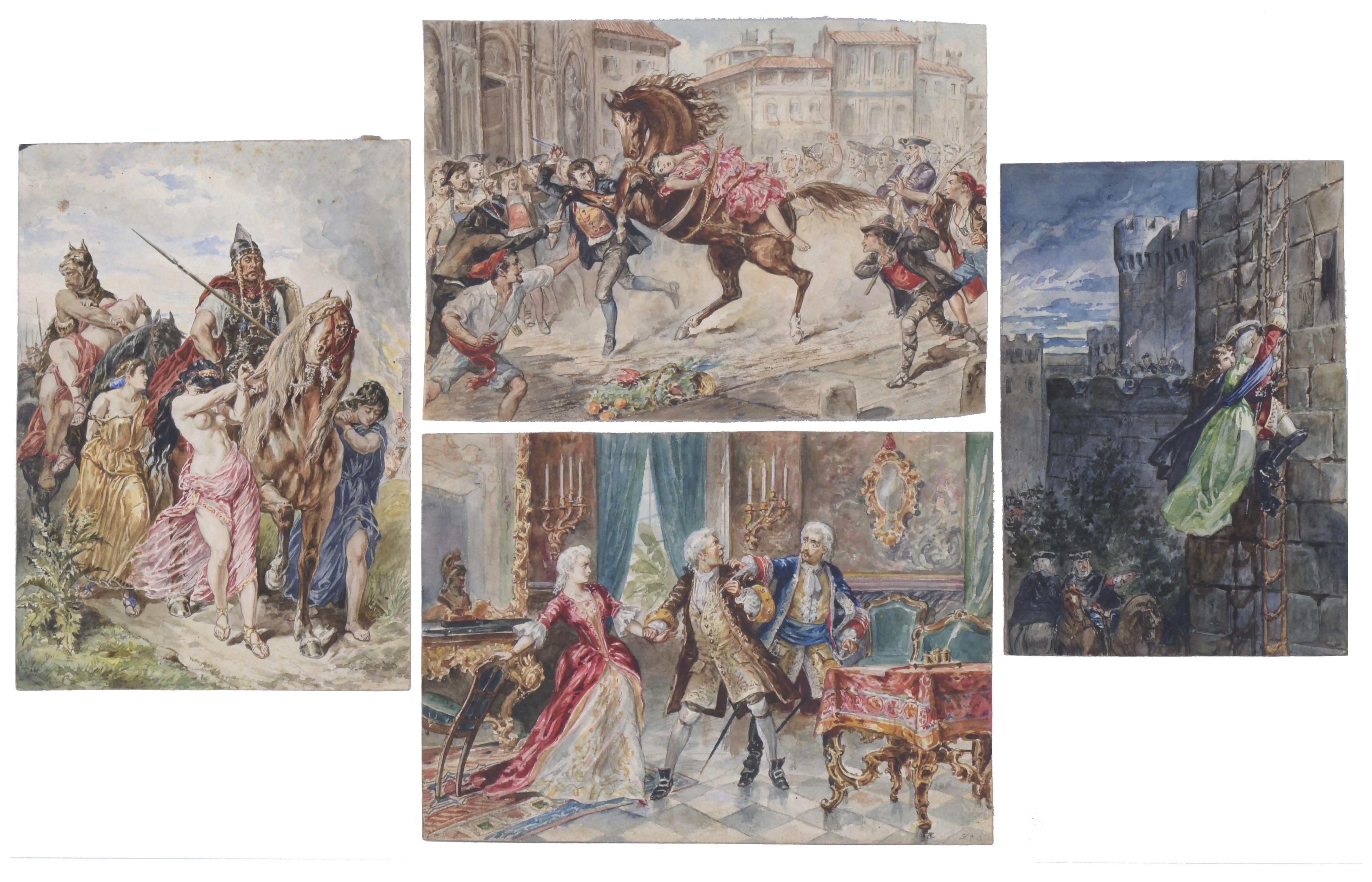 LLUÍS LABARTA I GRAÑÉ (1852-1924). Set of 4 historicist-the