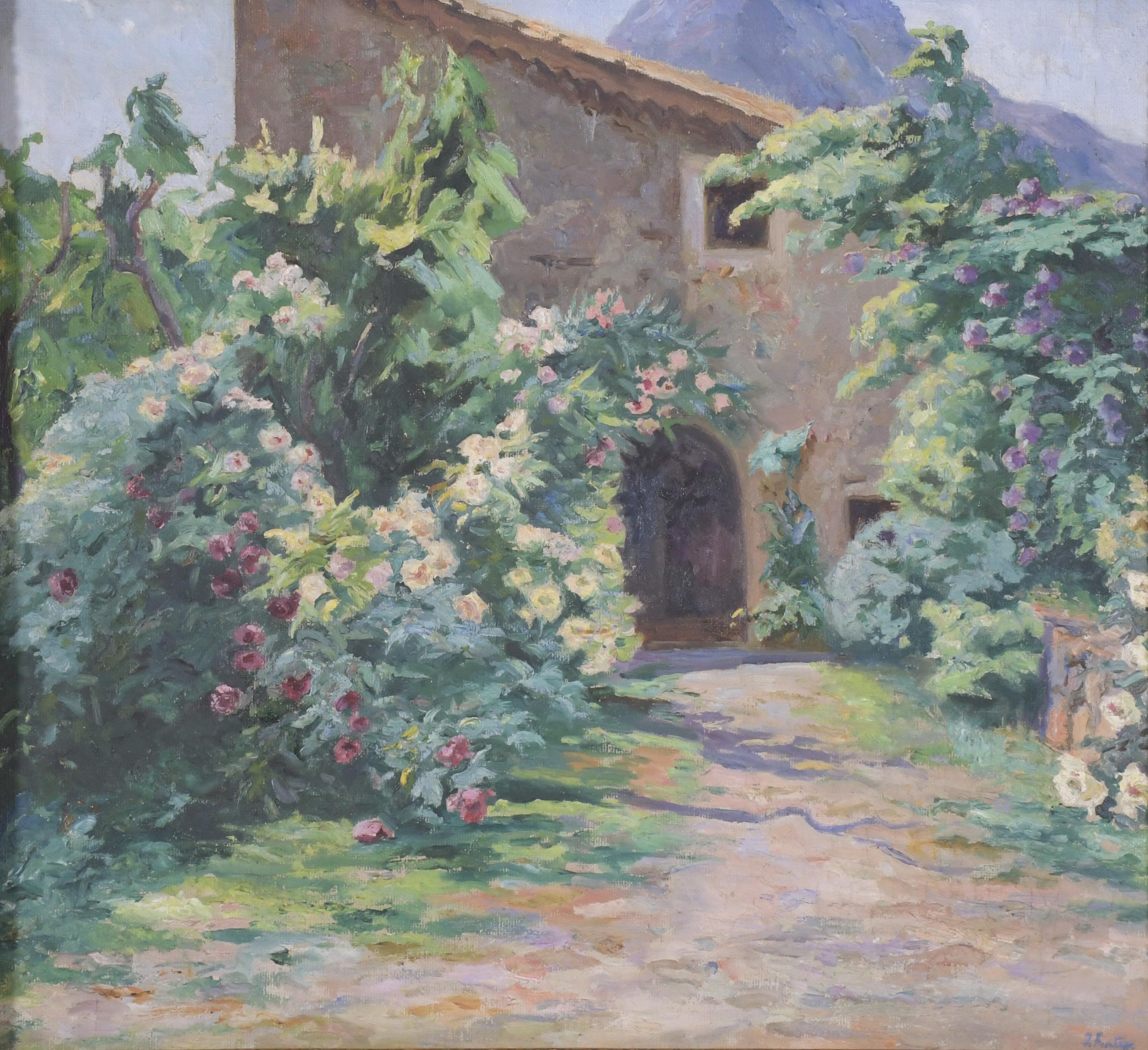 JOAN FUSTER BONNIN (1870-1945).  "ENTRANCE TO A FARMHOUSE".