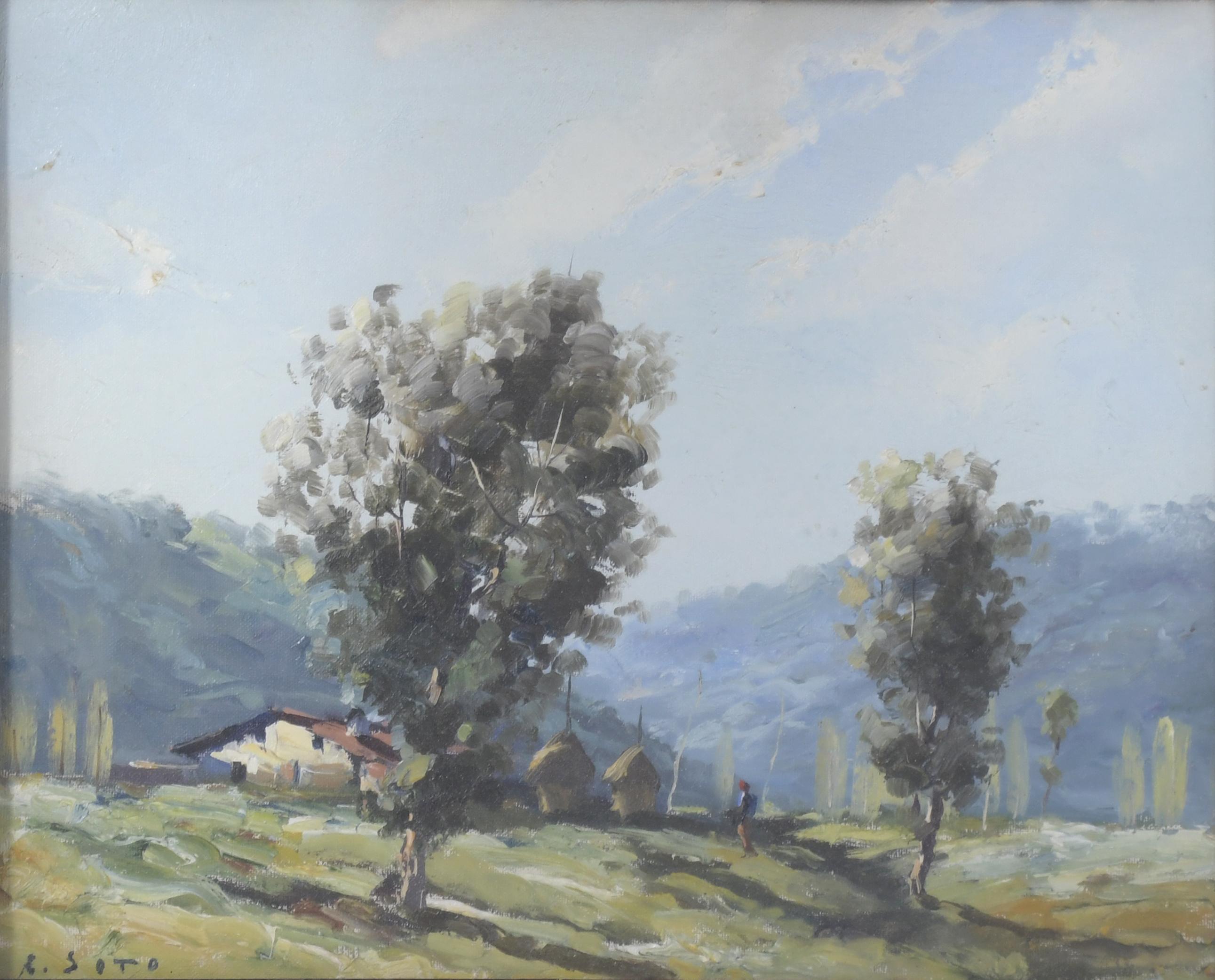 RAFAEL FERNÁNDEZ DE SOTO (1915-1984). "OLOT LANDSCAPE", 194