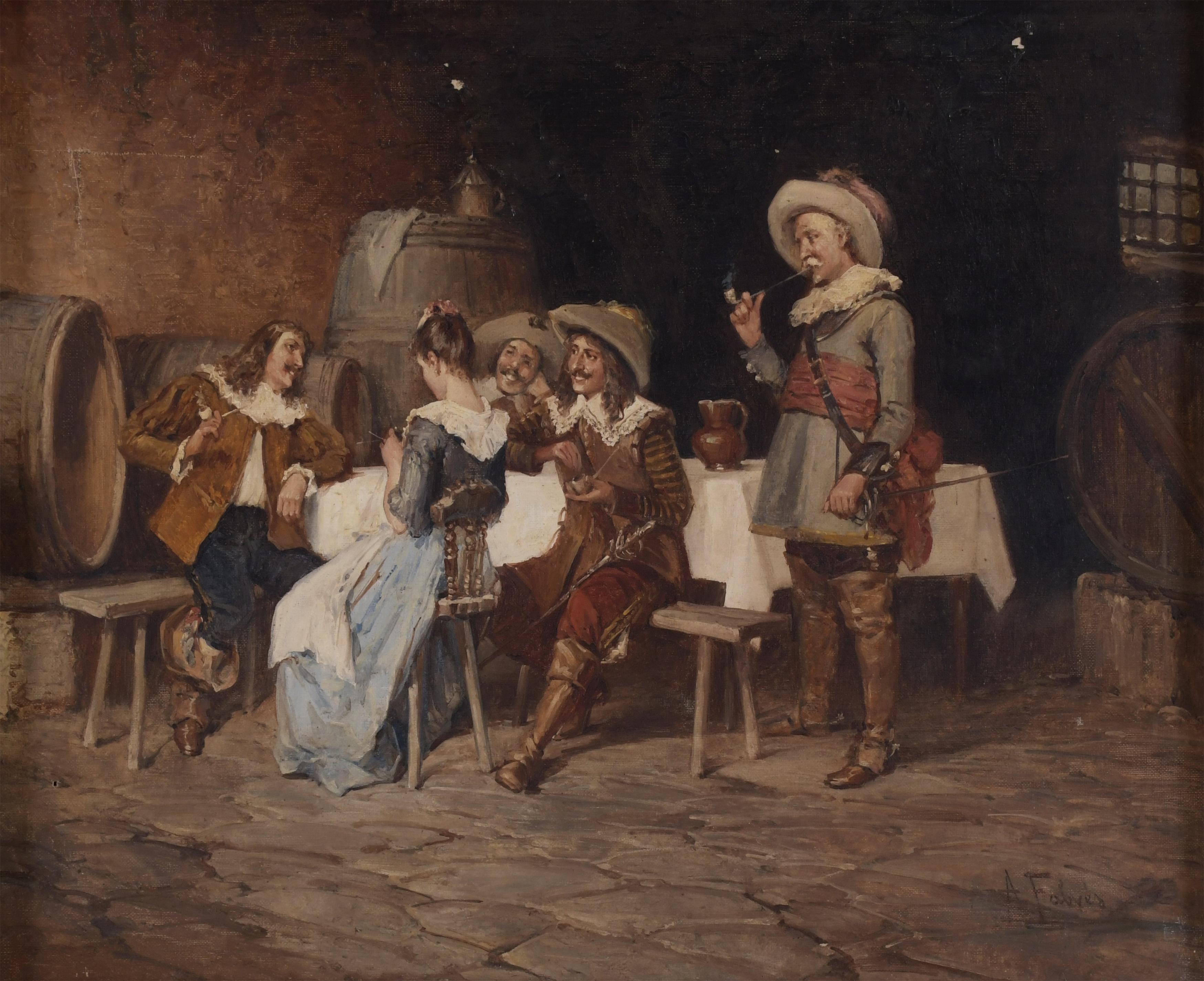 ANTONIO FABRÉS (1854-1938). "GENRE SCENE"