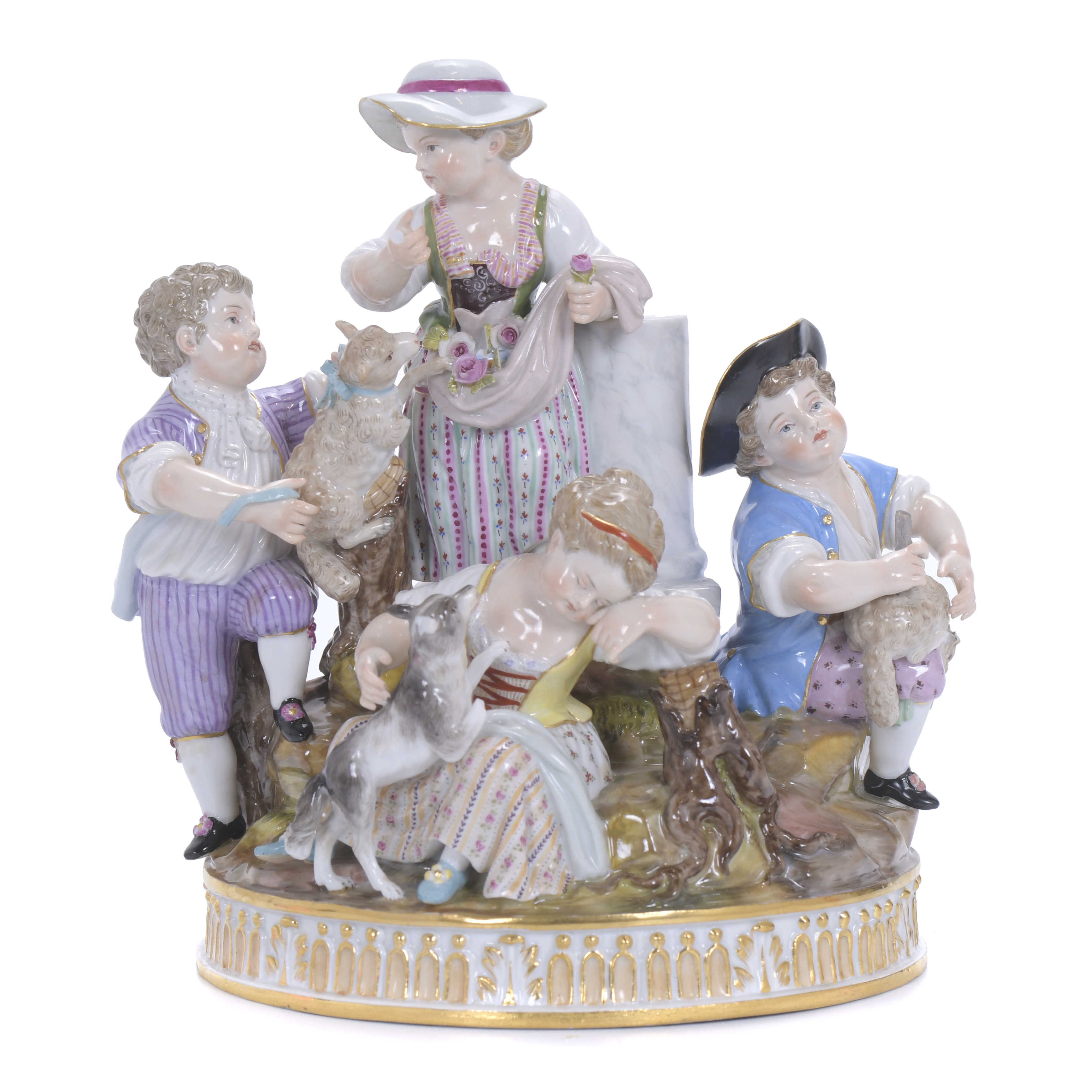 MEISSEN MANUFACTURE. FIGURAL GROUP WITH GENRE SCENE, 20TH C