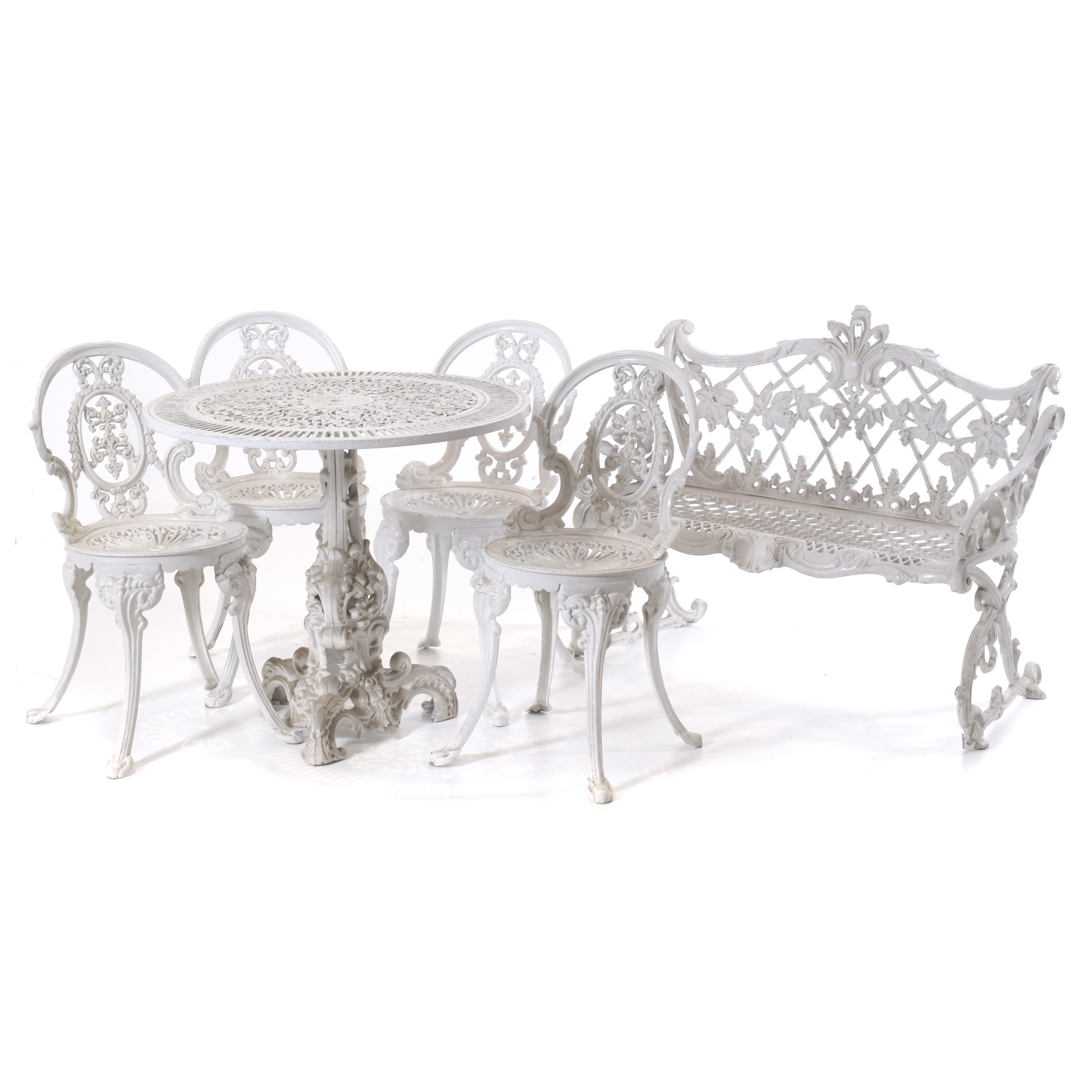 GARDEN DINING SET, 20TH CENTURY.