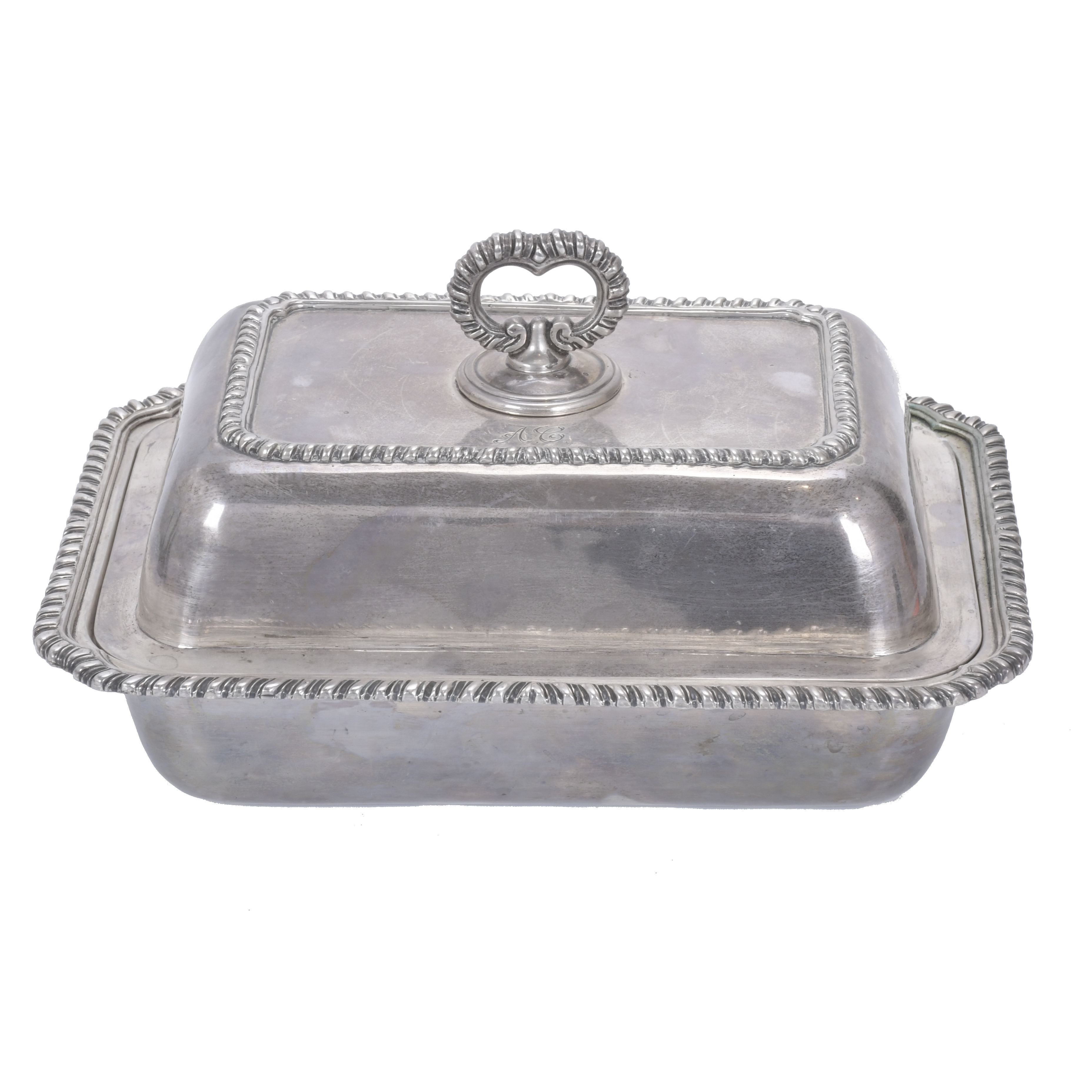 SILVER LUNCH BOX, 20TH CENTURY.